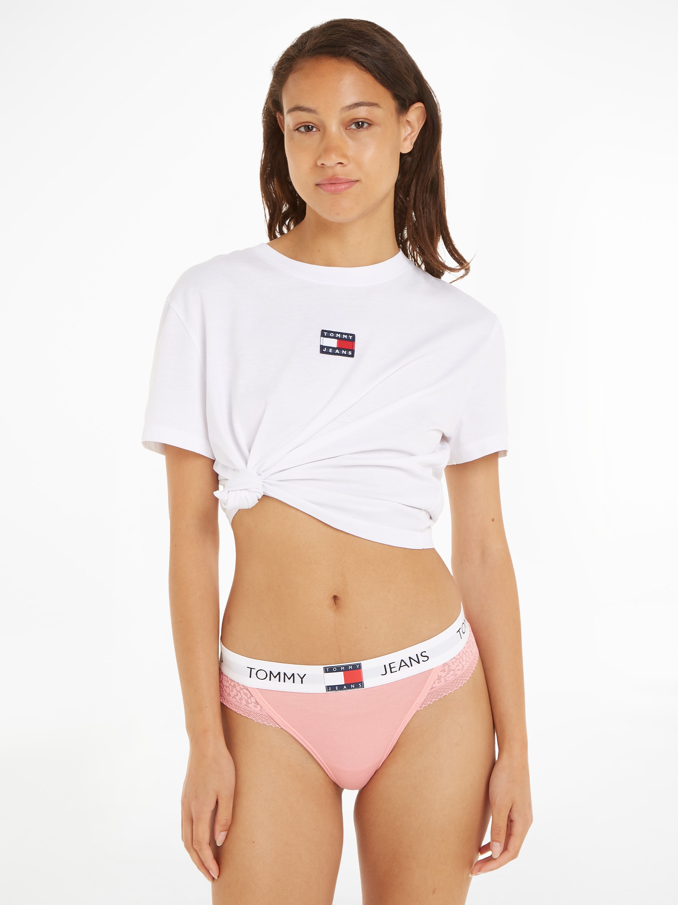 Tommy Hilfiger Underwear Slip »THONG«, mit Spitze & Tommy Hilfiger Logo-Elastikbund