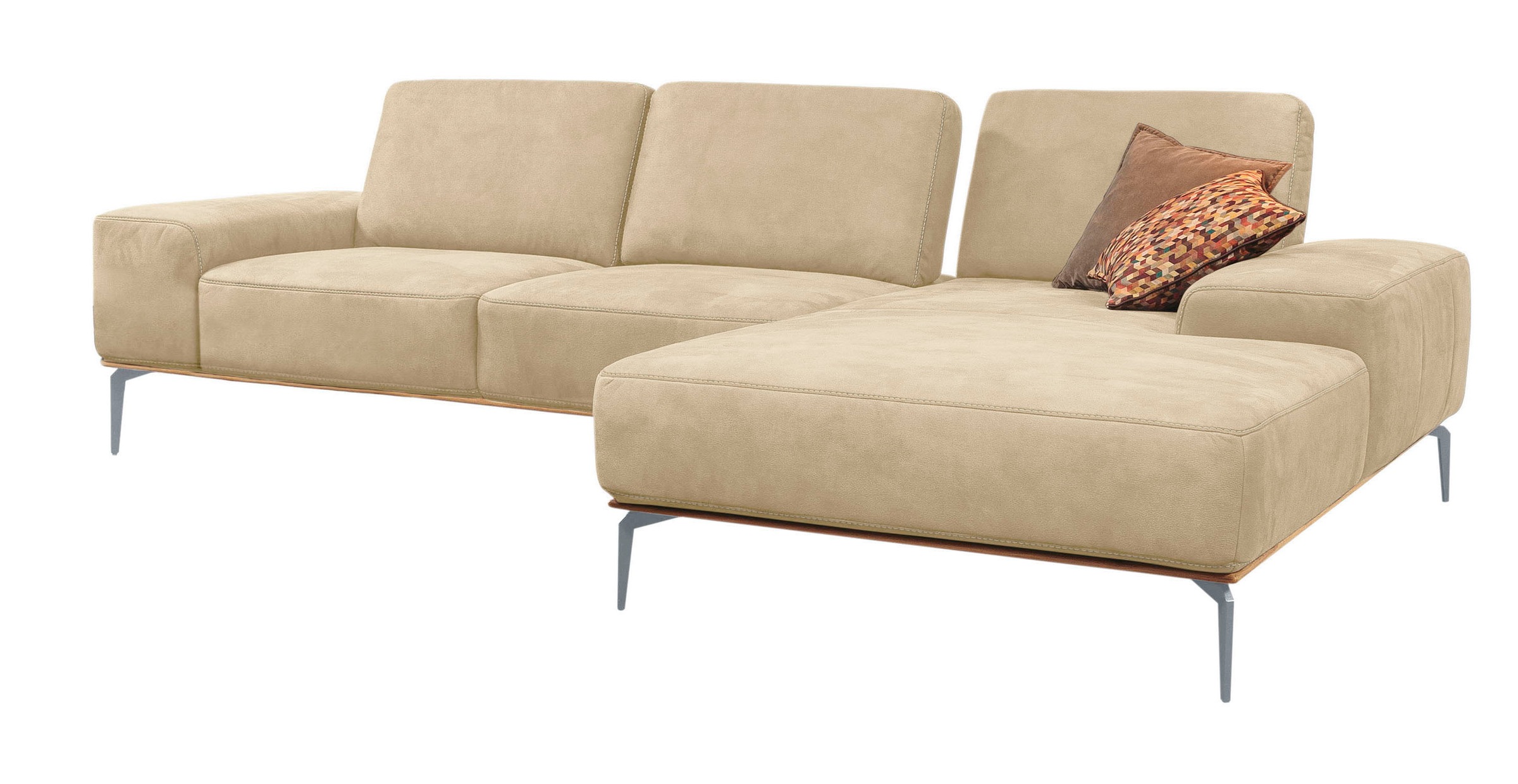 Thumbnail - W.SCHILLIG Ecksofa "run, Designsofa mit tollem Sitzkomfort, bequem, L-Form" mit elegantem Holzsockel, Füße in Silber mat...