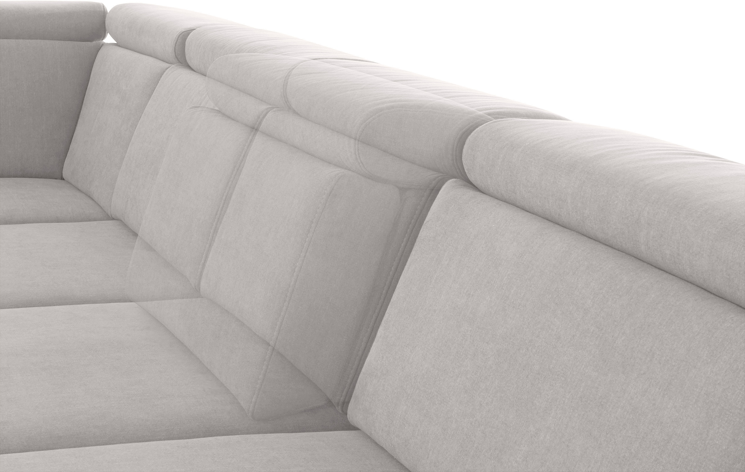 sit&more Wohnlandschaft »Brisbane U-Form« Fußhöhe 15 cm, inklusive Sitztiefen-, Armteil- und Kopfteilverstellung