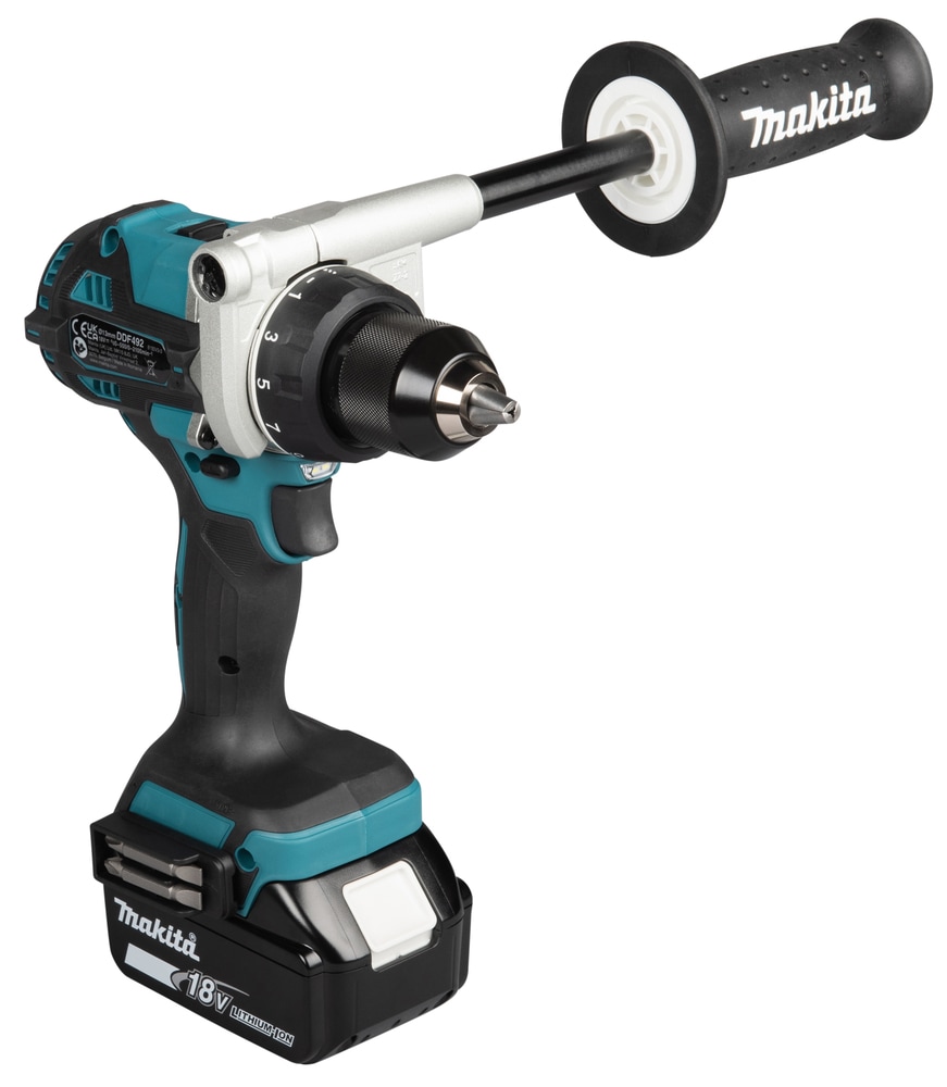 Makita Akku-Bohrschrauber »»DDF492RG3J« 18V, max. 141 Nm, Inkl. 3x 6Ah Akku und Ladegerät« extrastark, bürstenlos, für intensive Bohrungen und Verschraubungen