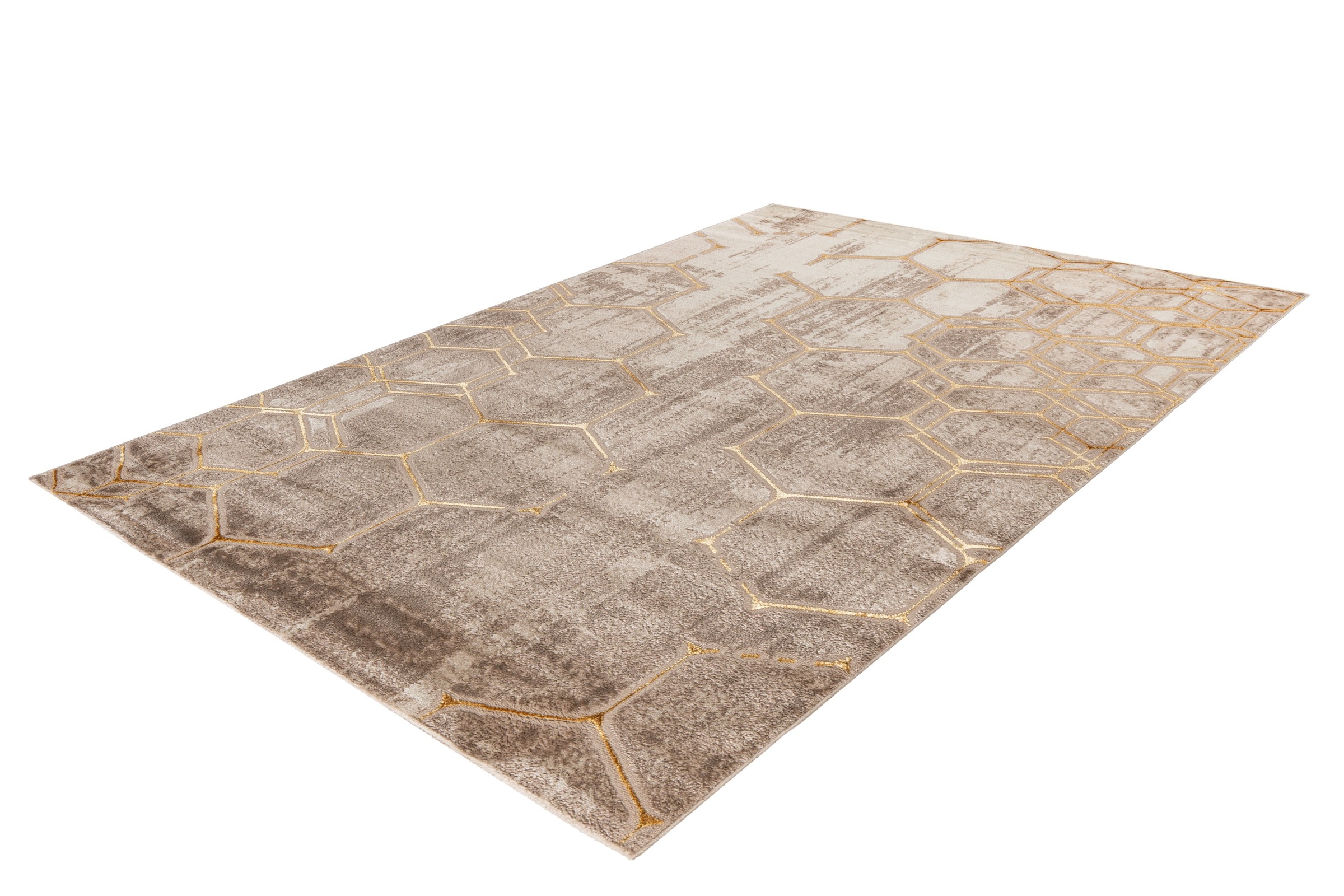 Kayoom Teppich »Mineral 525« rechteckig 12 mm Höhe Kurzflor, Hoch Tief Struktur, Wohnzimmer