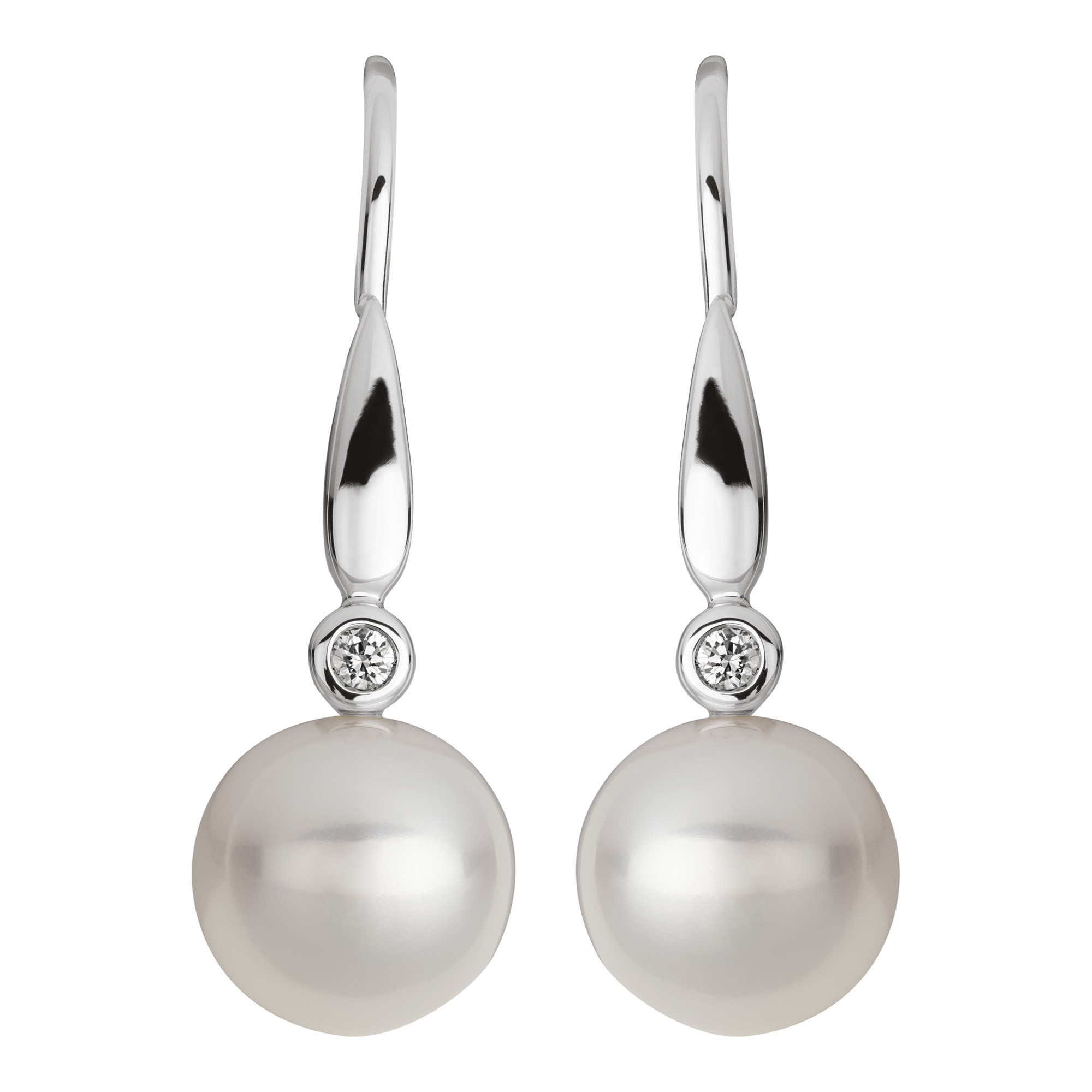 Orolino Paar Ohrhänger »585 Gold 2x Brillant 0,03ct. und Perle weiß 6,5-7mm«