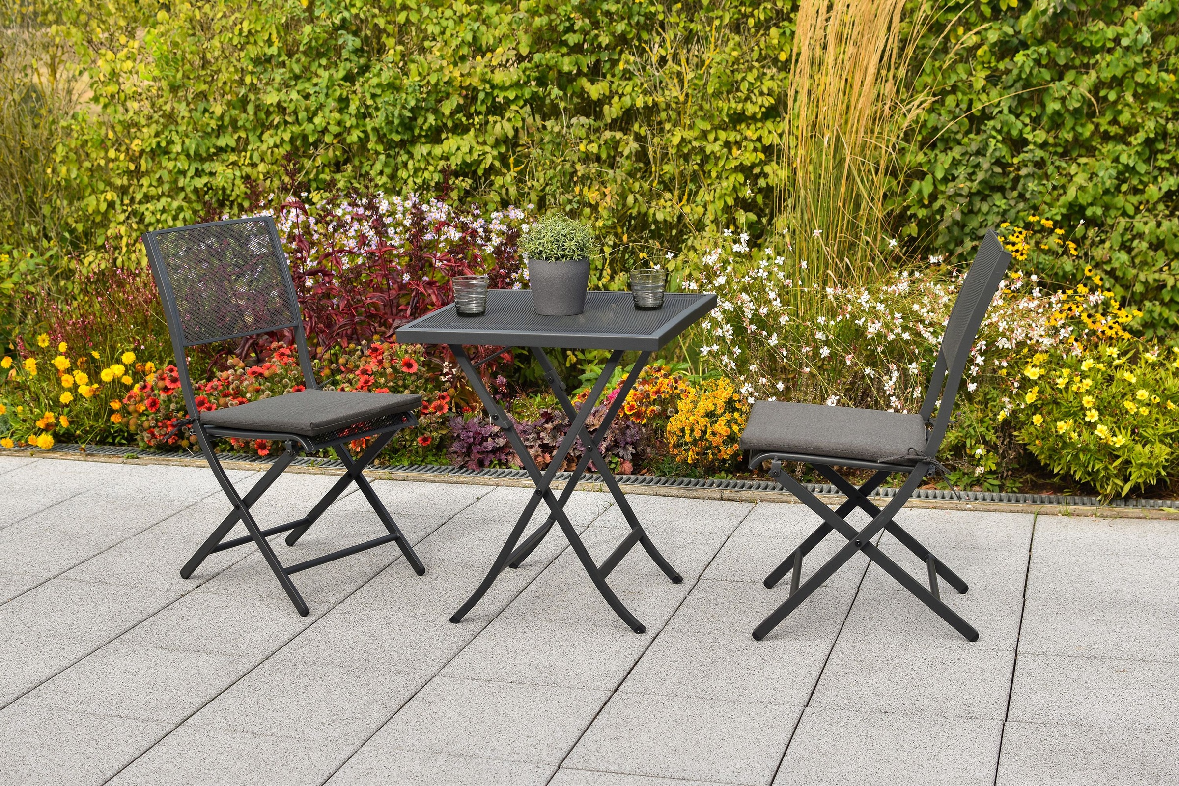 MERXX Garten-Essgruppe ""Samos"" Set, Inkl. Kissen, pulverbeschichtetes Sta günstig online kaufen