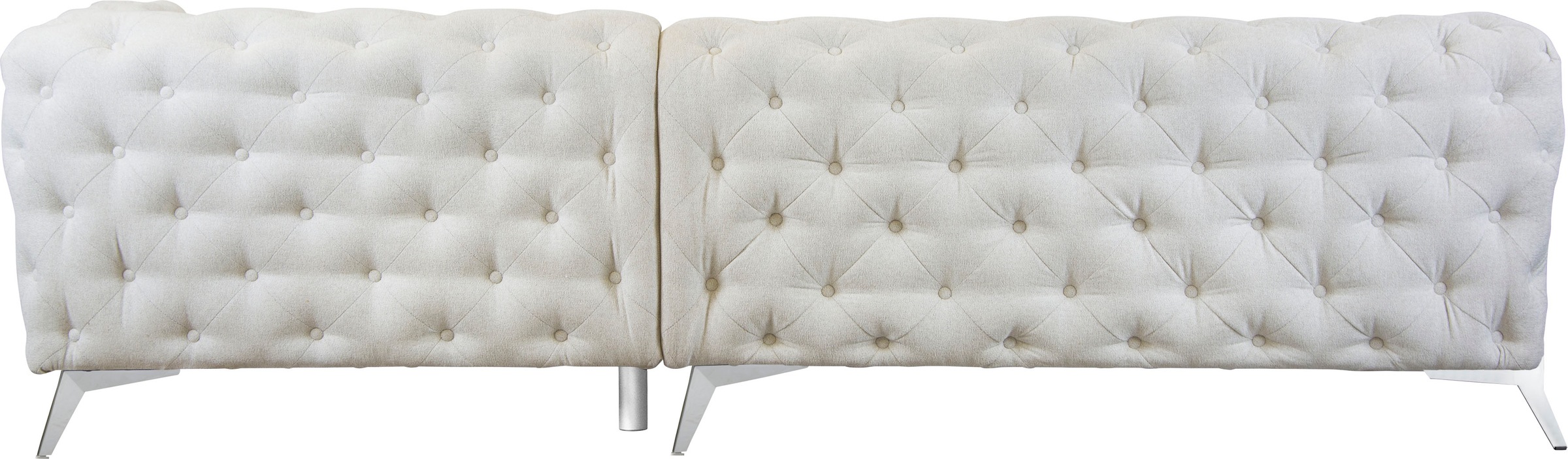 Leonique Chesterfield-Sofa »Amaury L-Form«, moderne Chersterfield-Optik, Breite 262 cm, Fußfarbe wählbar
