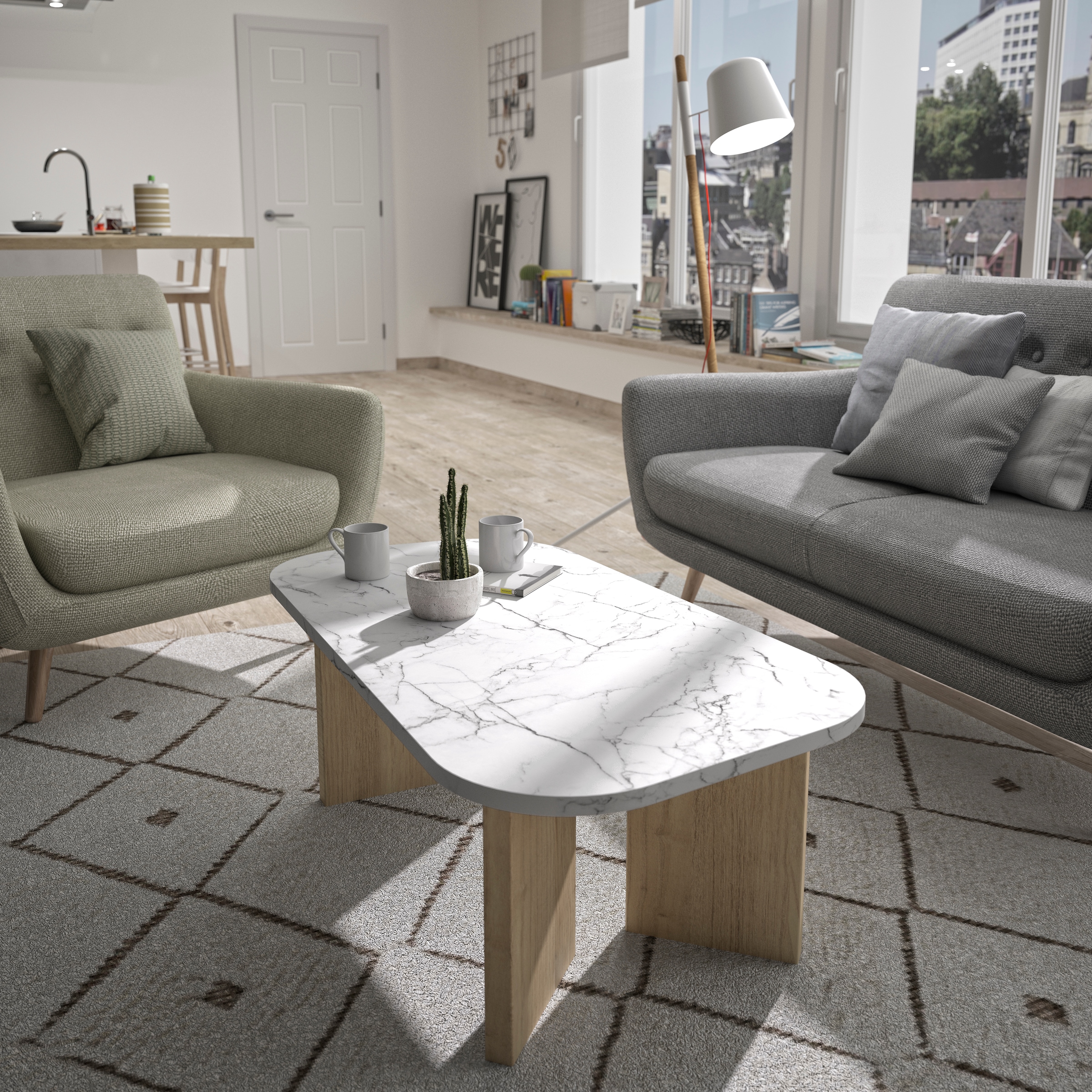Gami Couchtisch »Quartz«, Couchtisch mit Marmor-optik Tischeplatte