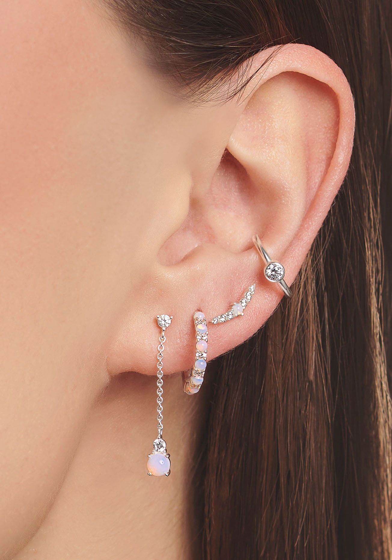 Thomas Sabo Rosa Steine Single Hoop Earring Silver 2