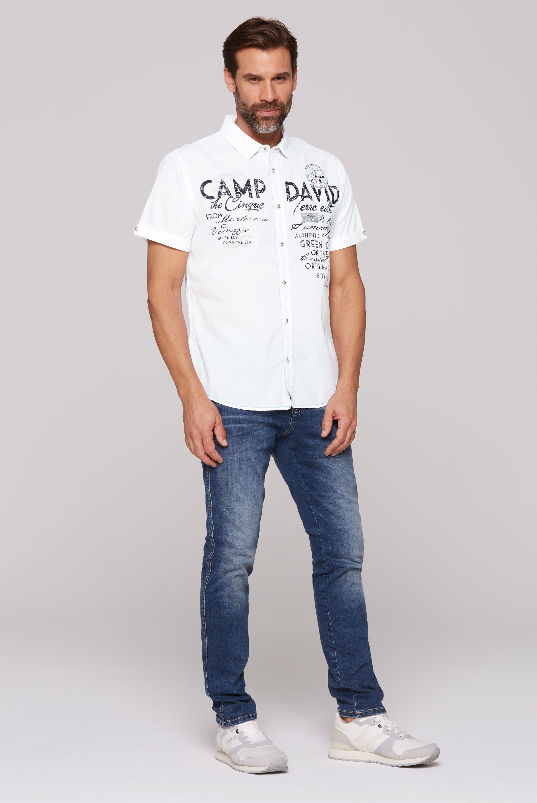 CAMP DAVID Kurzarmhemd, mit Kentkragen