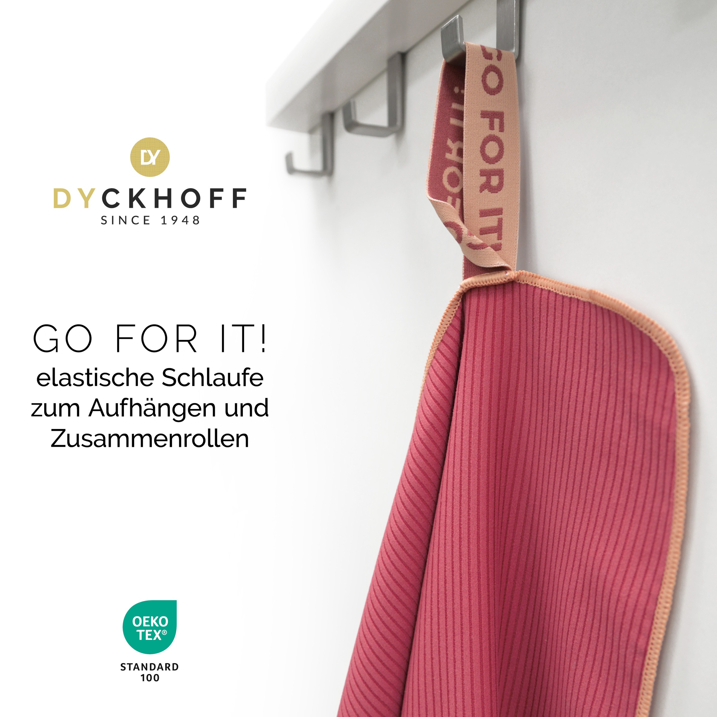 Dyckhoff Handtuch »Mikrofaser Sporttuch Struktur« Mit Überstülpkapuze, Schnelltrocknend, Leicht, Reißverschlusstasche