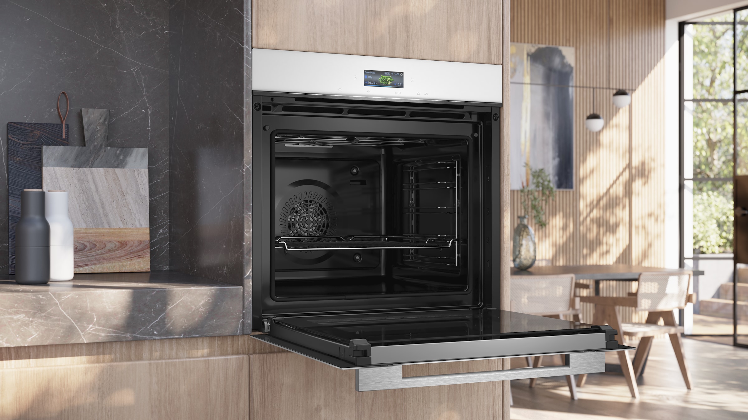 SIEMENS Pyrolyse Backofen iQ700 »HB774G1W1«, mit Teleskopauszug nachrüstbar, Pyrolyse-Selbstreinigung