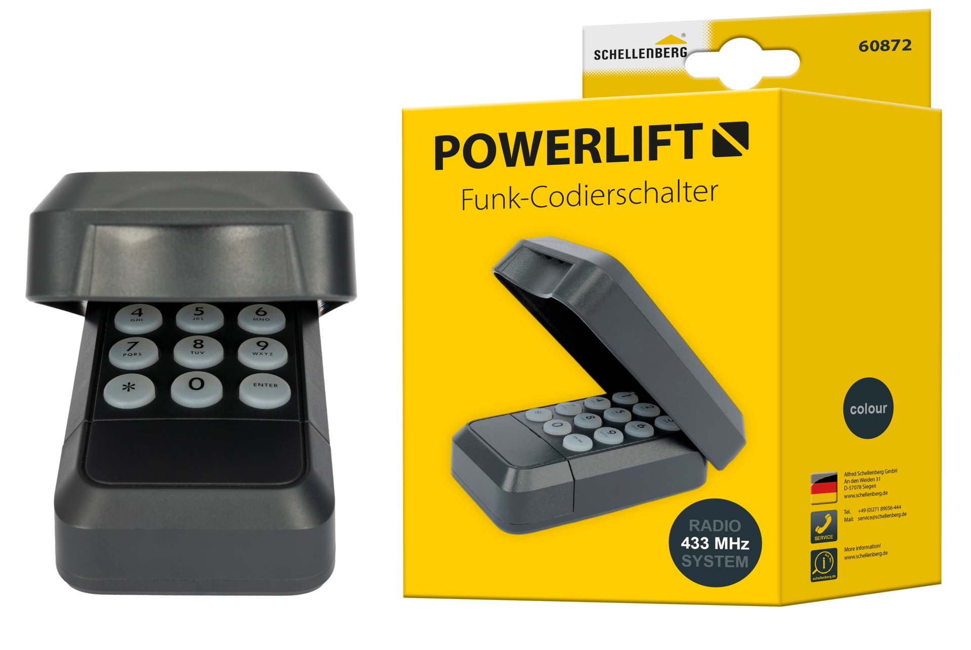 SCHELLENBERG Tor-Funksteuerung "mit Abdeckung für Gargentore, Funk-Codierschalter batteriebetrieben" Garagentorantrieb Funkfrequenz 433,92 MHz bis 20 m, Außenmontage