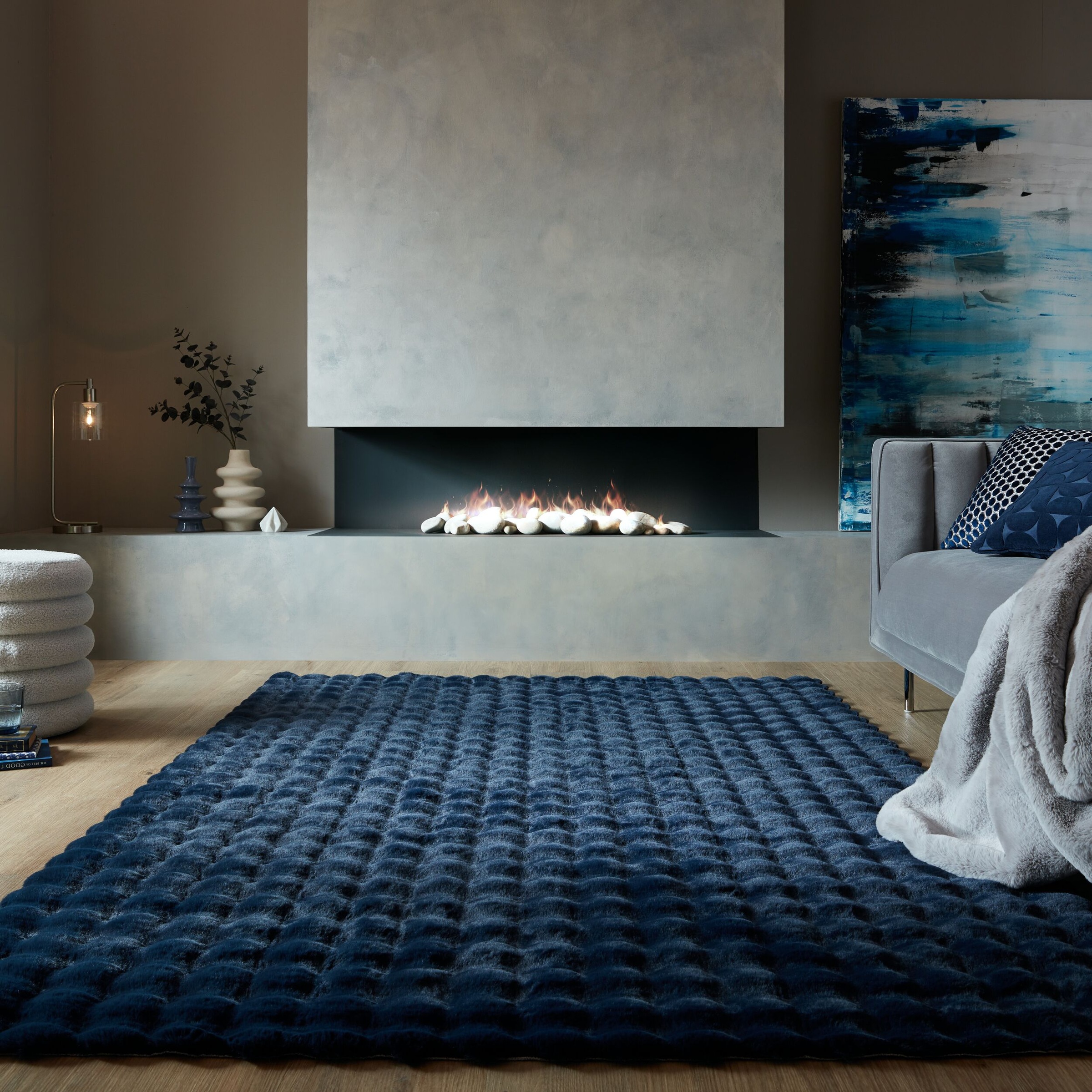 FLAIR RUGS Hochflor-Teppich »Waffle Faux Fur«, rechteckig, 35 mm Höhe, Waffelmuster, waschbarer Kunstpelzteppich