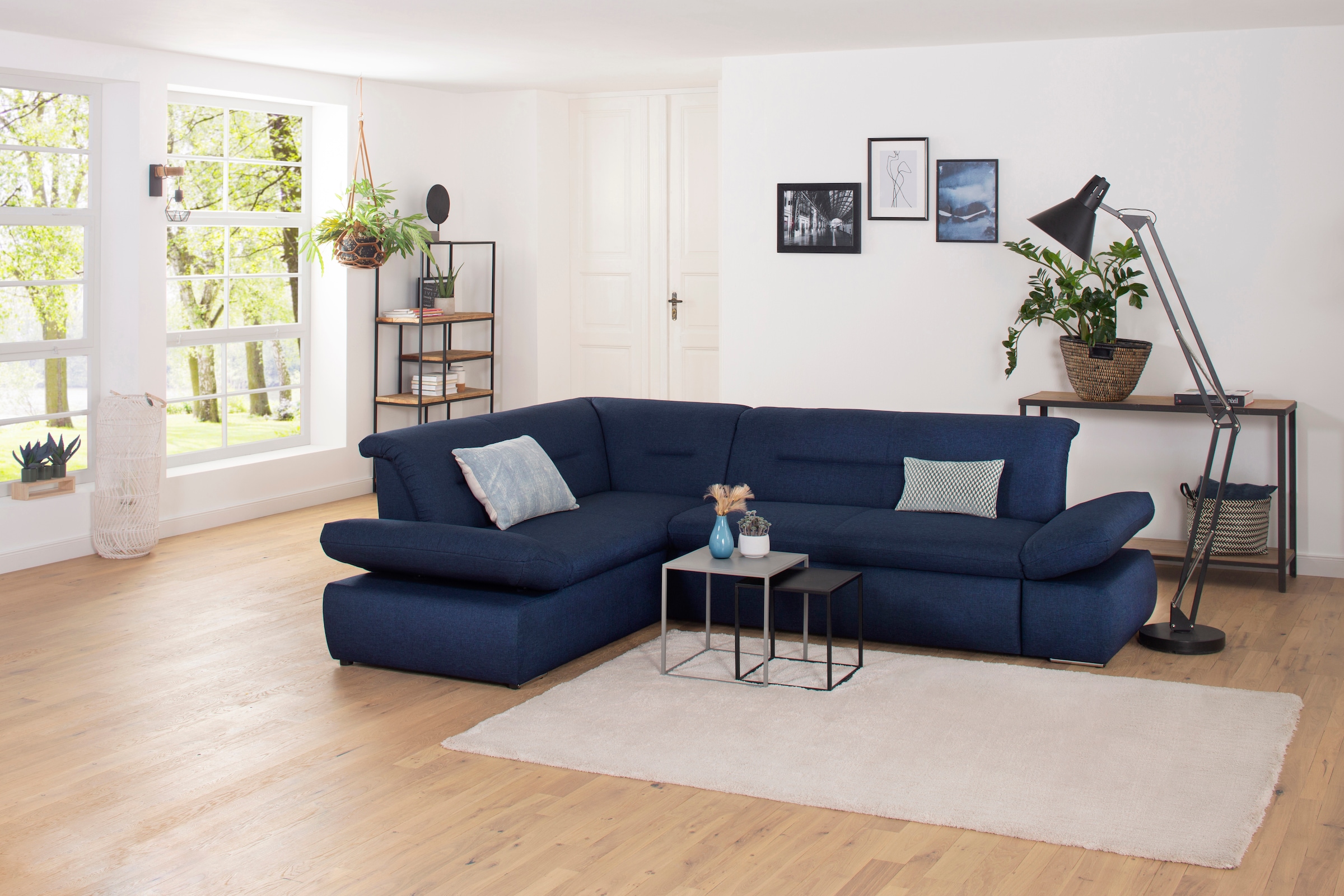 Home affaire Ecksofa "Avesa L-Form" Wahlweise mit Arm- und Bettfunktion, B/T/H: 275/211/80 cm