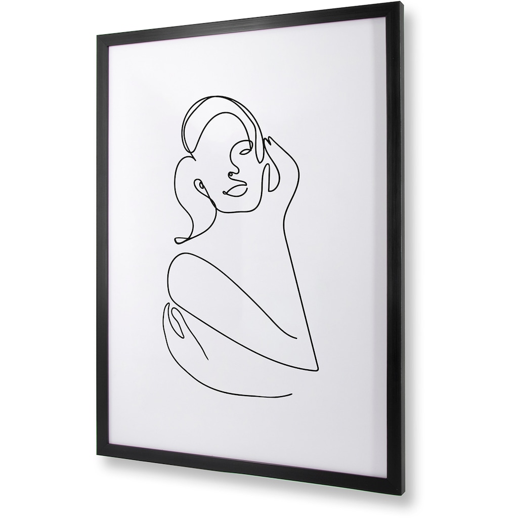 Art for the home Bild mit Rahmen »Art for the Home Seducing Silhouette Wanddeko Grafik Frau«, (Packung, 1 St.)