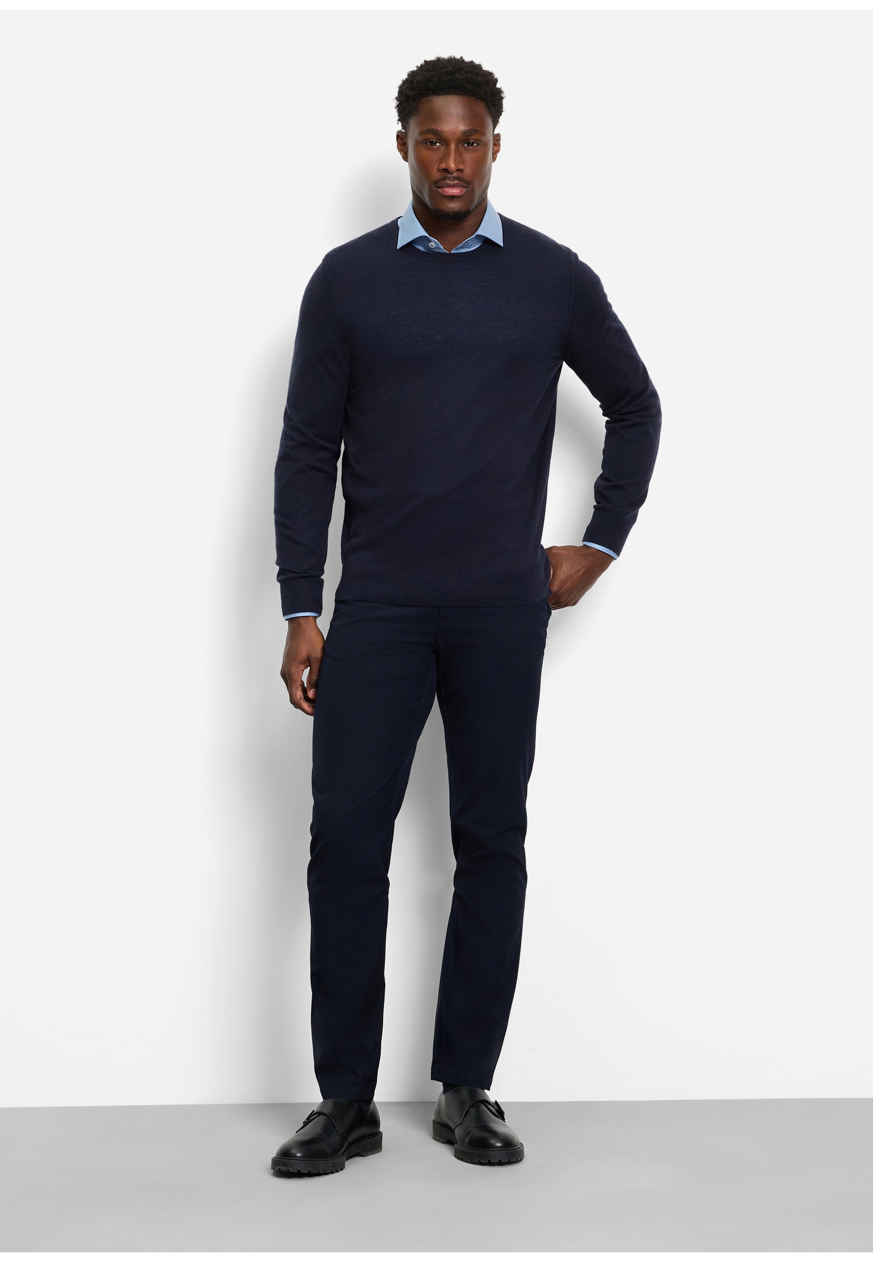 OLYMP Casual Knit Sweater Men Size L Navy 5