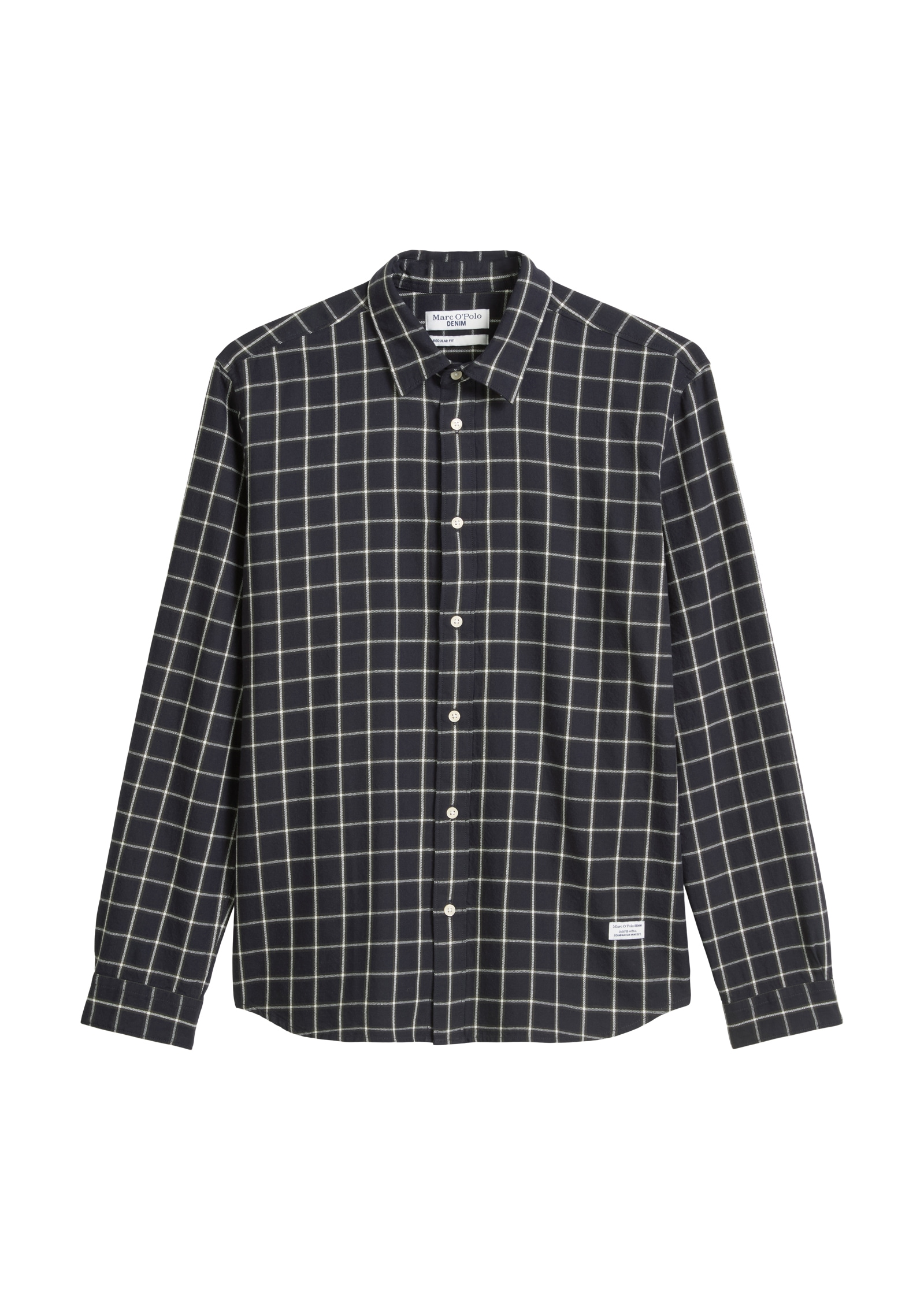 Marc OPolo DENIM Langarmhemd, Businesshemd, Kentkragen, garngefärbtes Karom günstig online kaufen