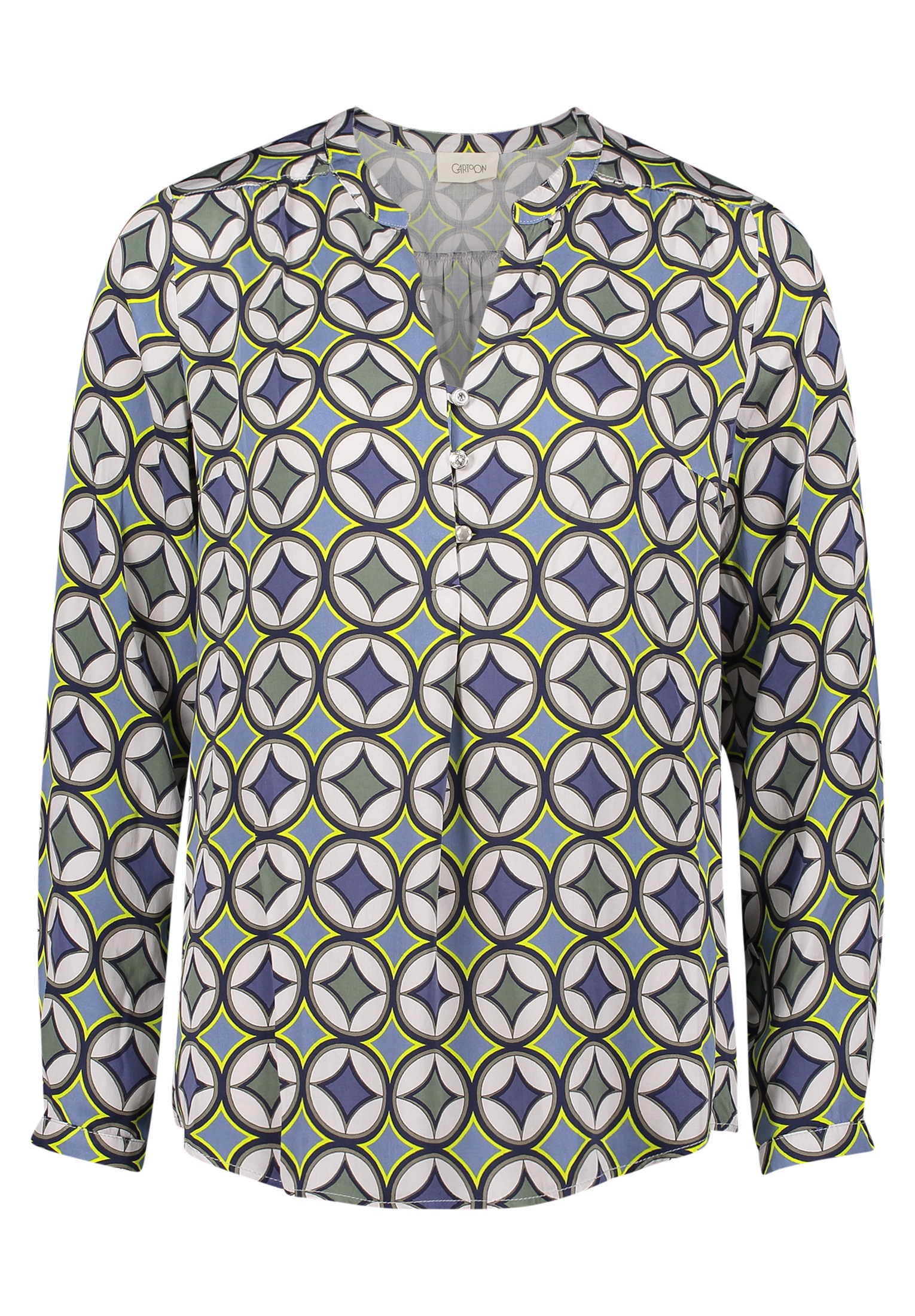 Cartoon Schlupfbluse "Damen mit Knöpfen" günstig online kaufen