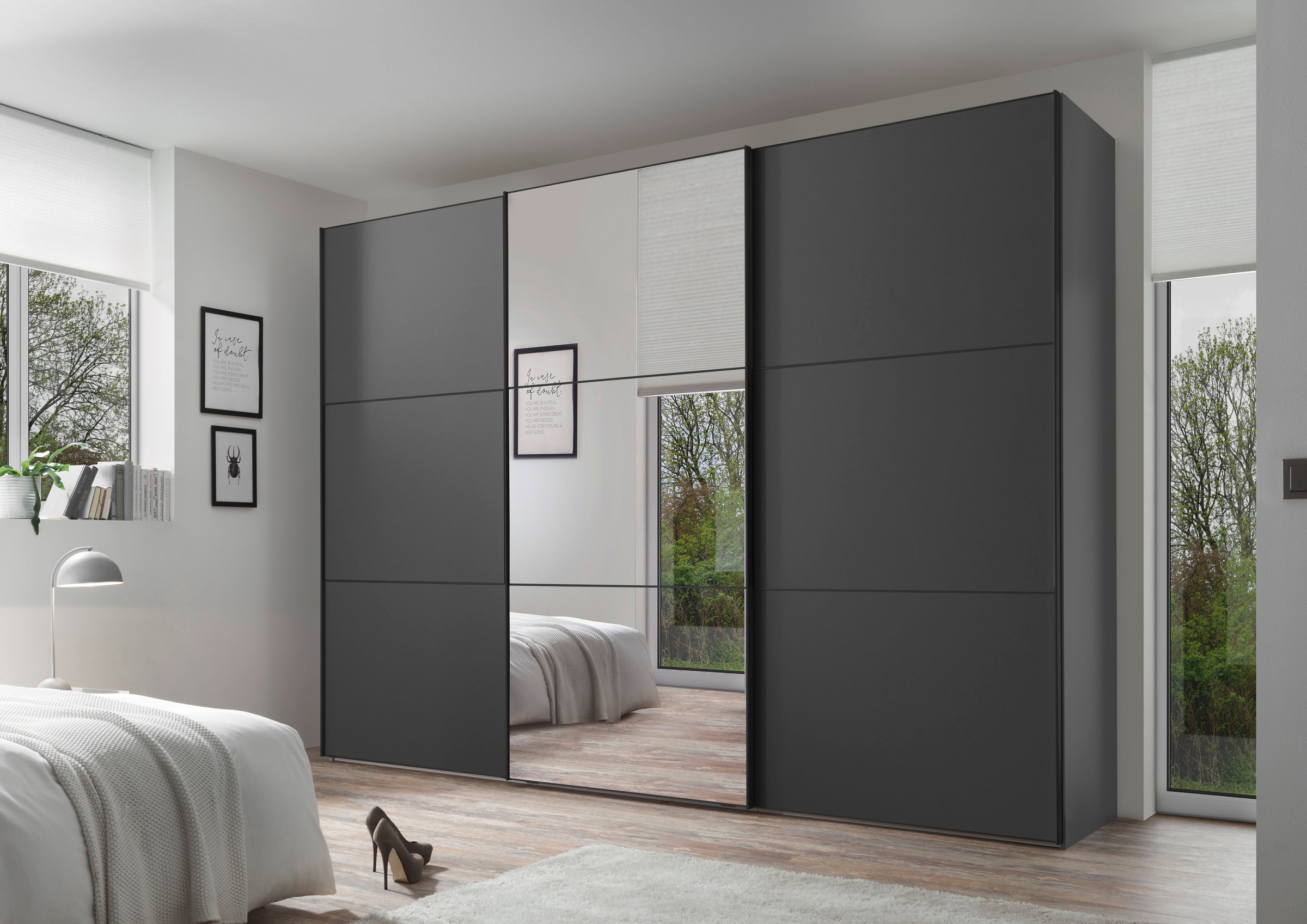 STAUD Schwebetürenschrank "Includo, Made in Germany", Mit Spiegeltüre und v günstig online kaufen