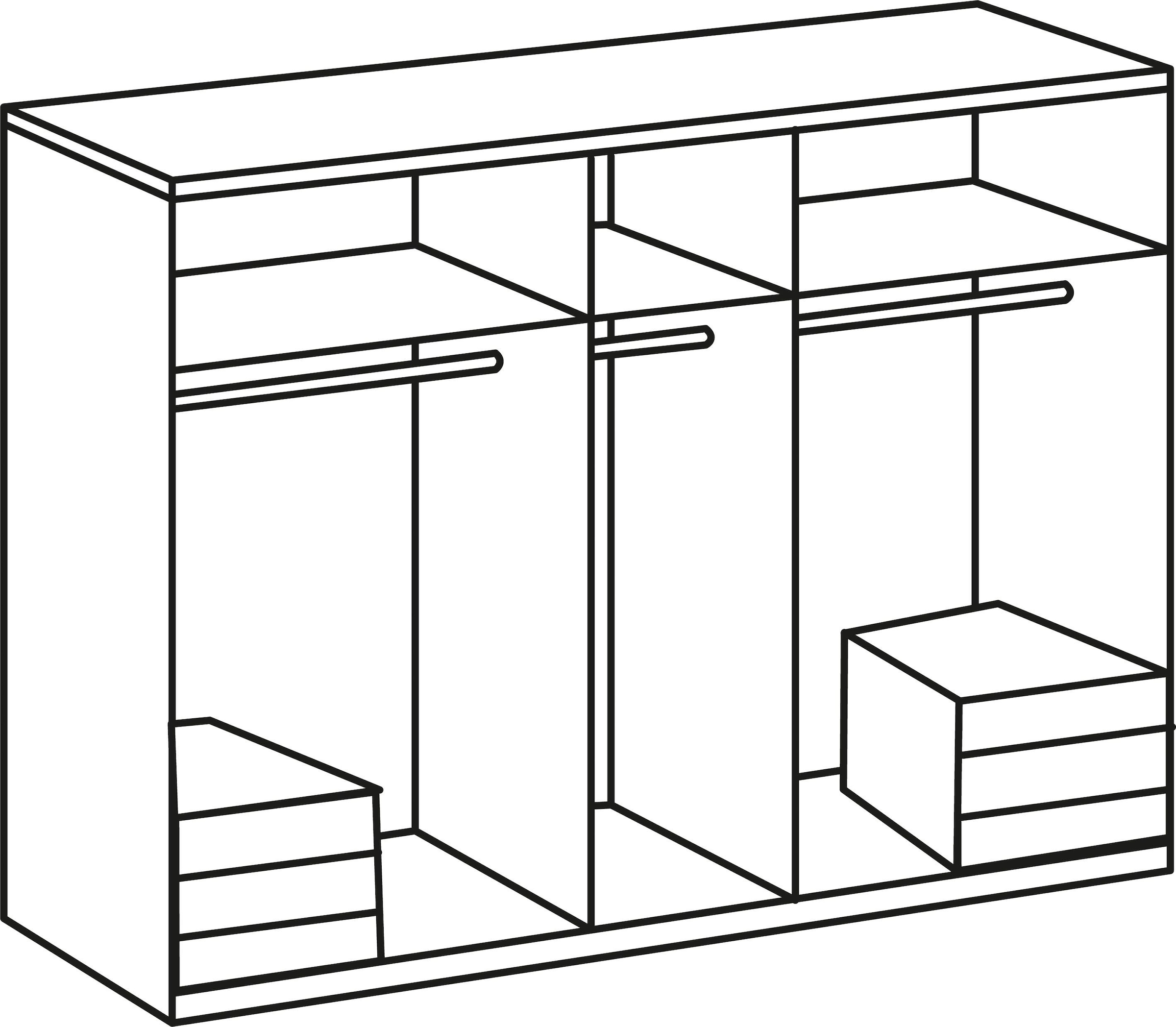 Fresh To Go Kleiderschrank Schubladen Spiegeltüren | mit und BAUR »Level«