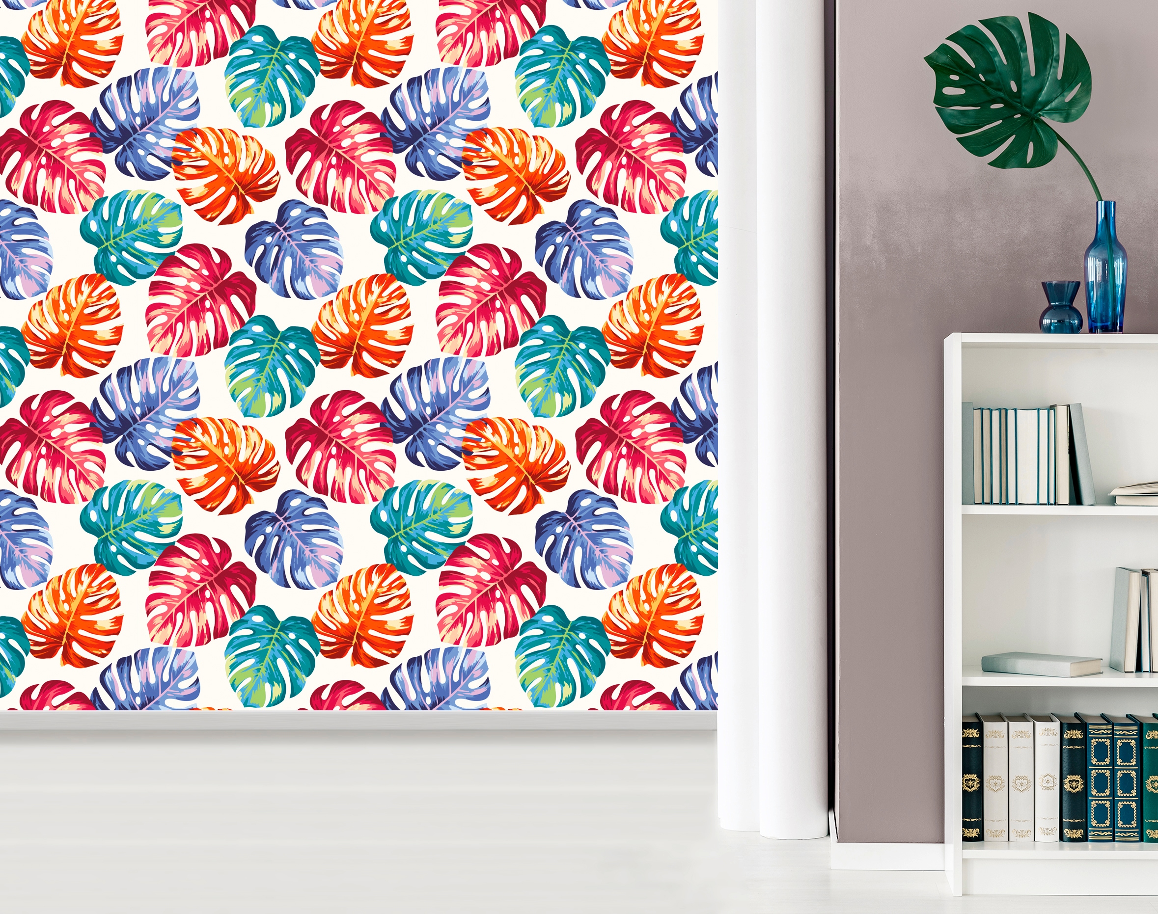 queence Vinyltapete »Ela« Motiv | bedruckt | botanisch | geblümt | gemustert | natürlich glatt 90x250cm, selbstklebend, kinderleichte Anbringung, , Sticker