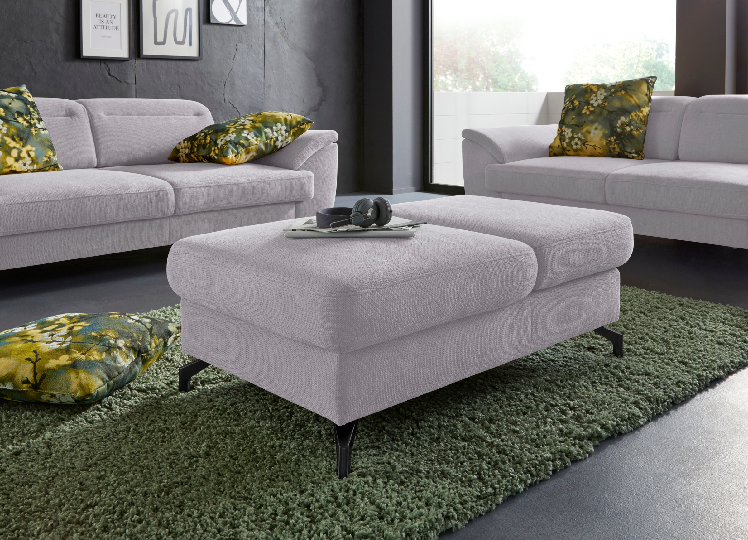 sit&more Hocker »Percy«, Fußhöhe 12 cm, mit Klappfunktion, wahlweise in 2 Fußfarben