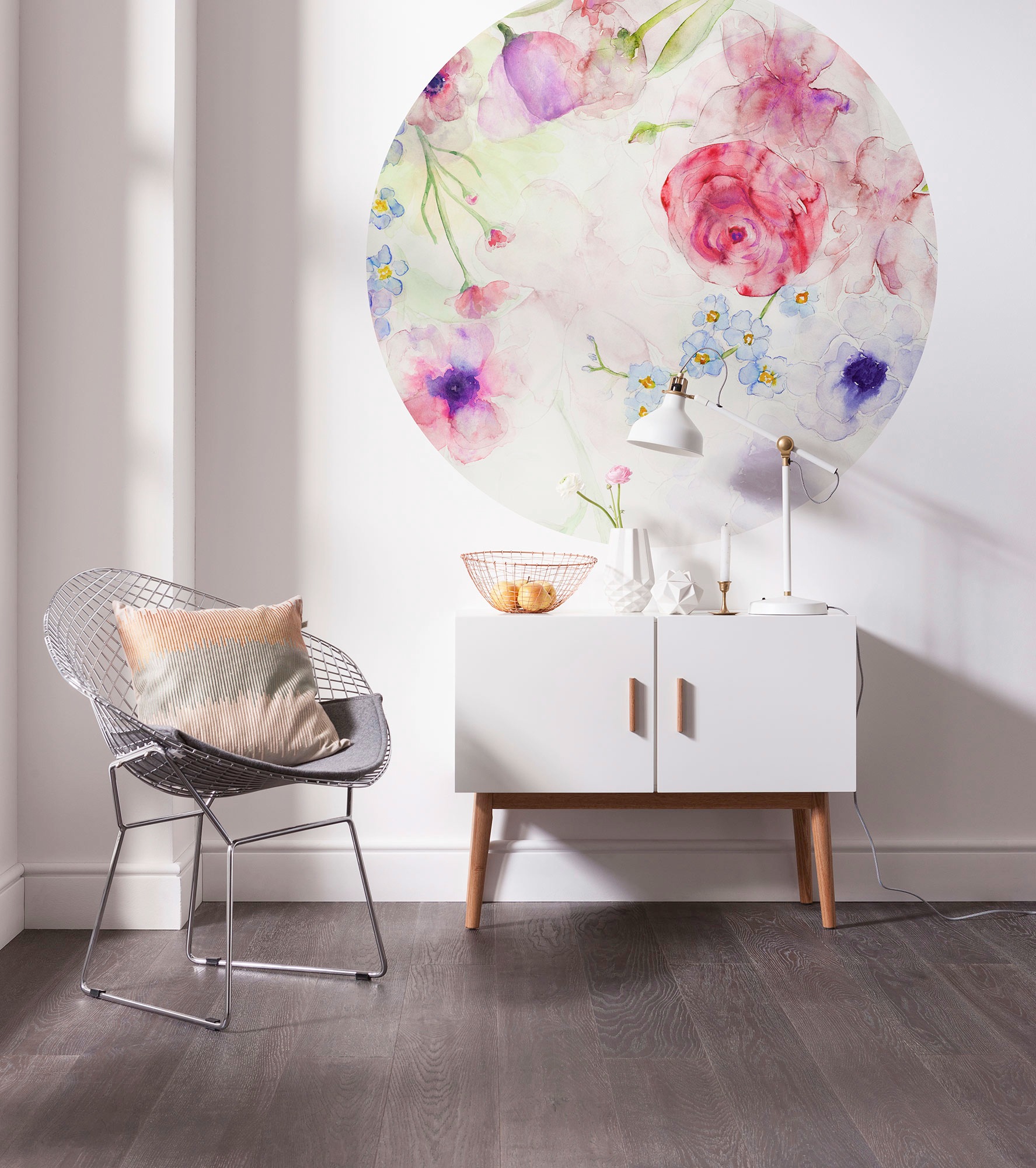 Komar Fototapete »Vlies selbstklebend - Floret - Größe 125 x 125 cm«, bedruckt, Wohnzimmer, Schlafzimmer