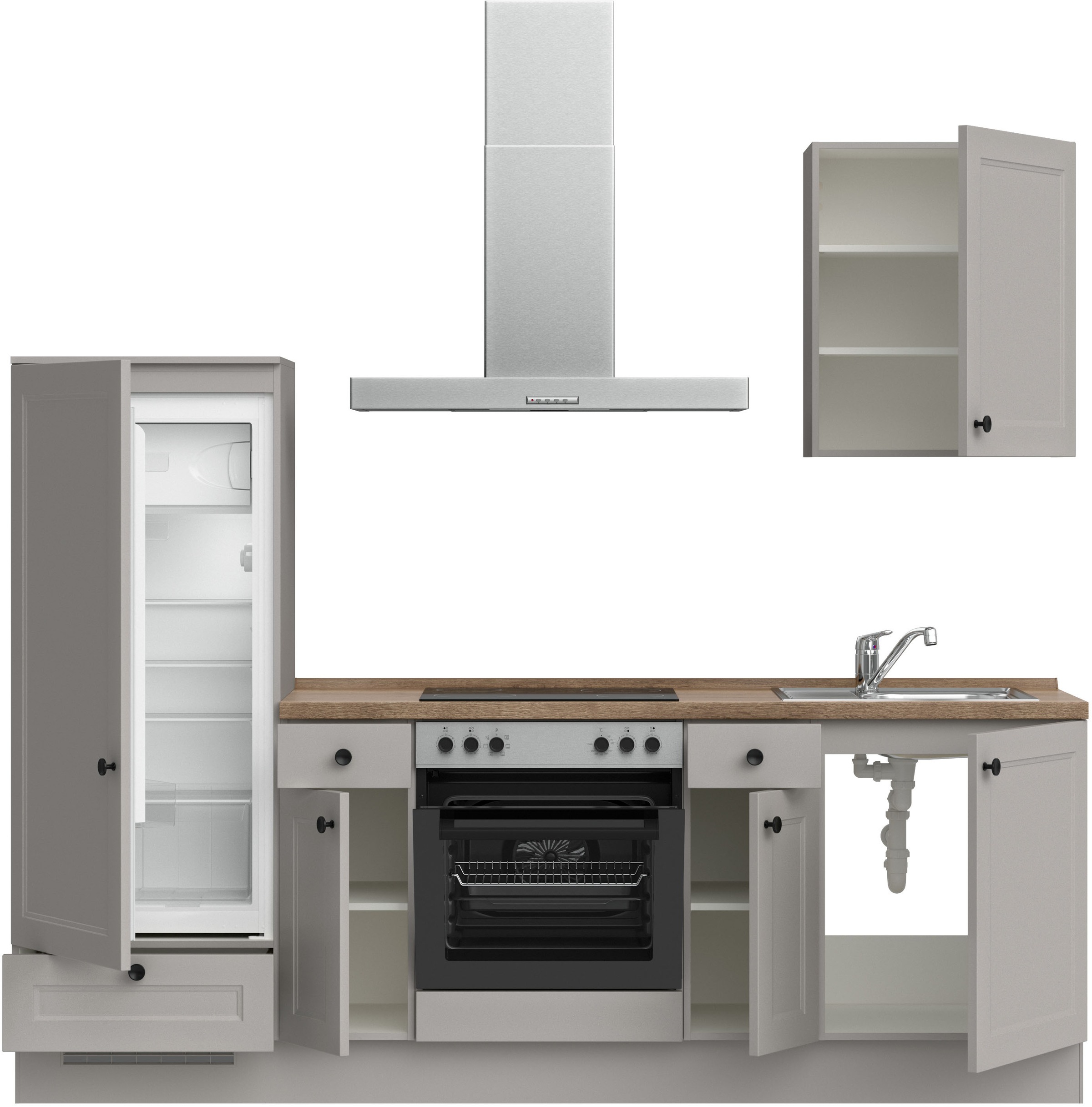 nobilia® Küchenzeile »"Cascada I"«, vormontiert, Ausrichtung wählbar, Breite 240 cm, wahlw. mit E-Geräten