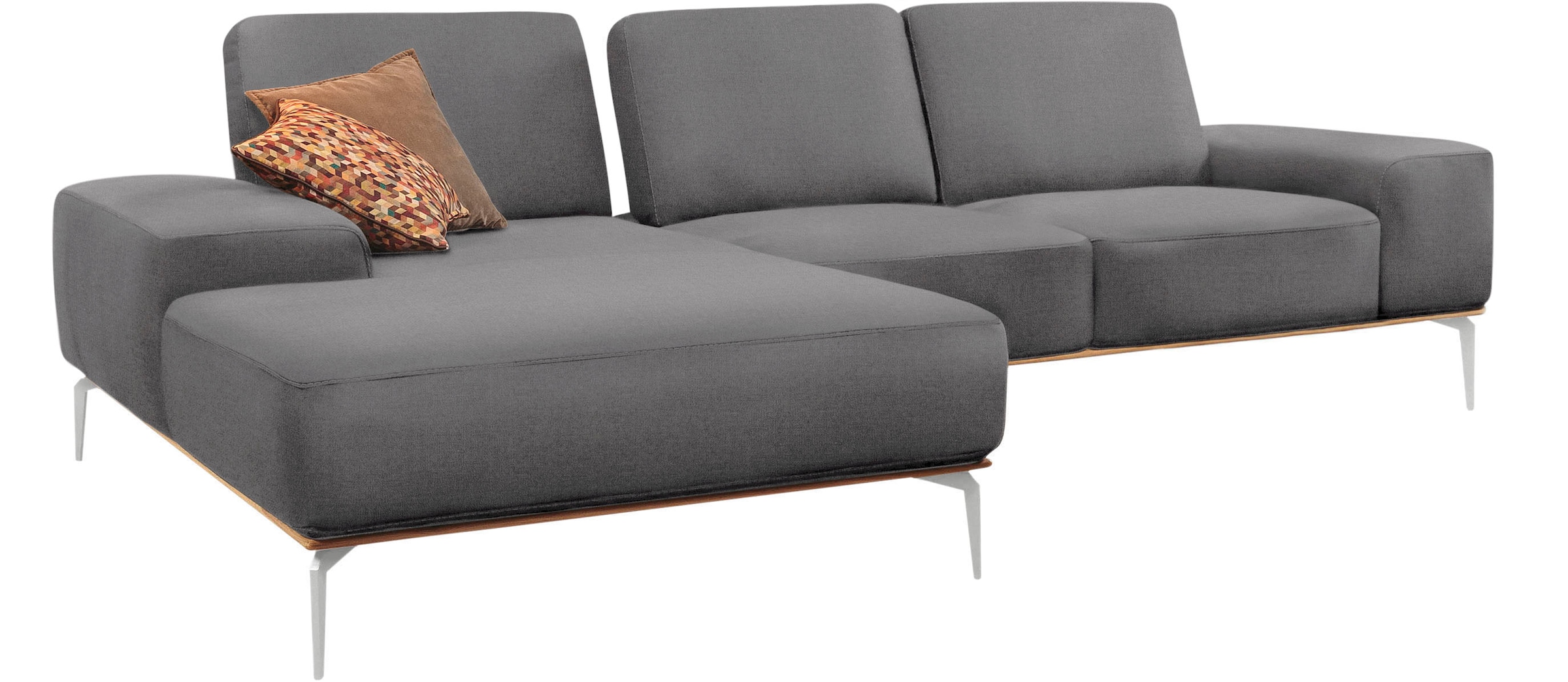 W.SCHILLIG Ecksofa "run", mit elegantem Holzsockel, Füße in Chrom glänzend, günstig online kaufen