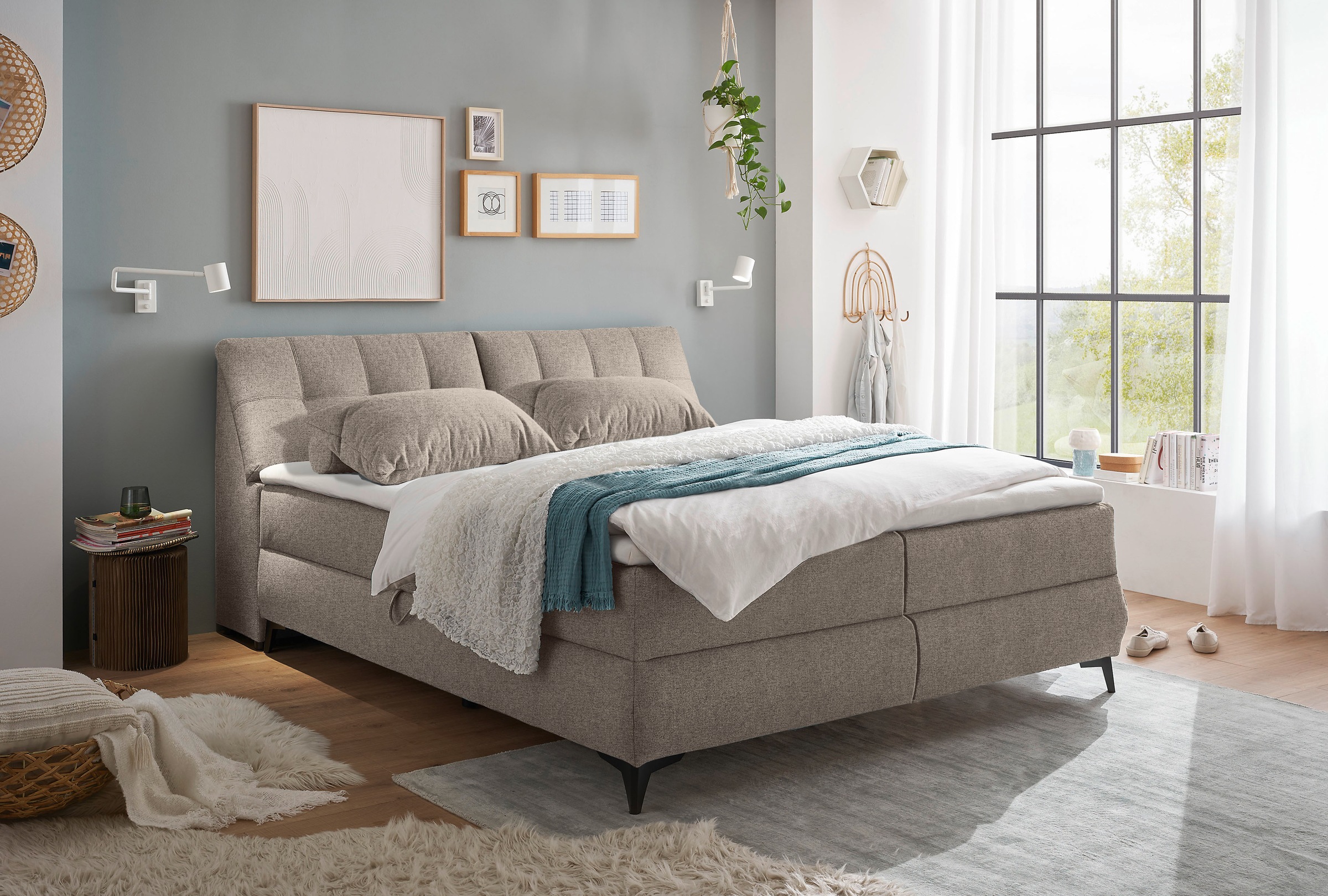 ED EXCITING DESIGN Boxbett »Atlantis«, mit Bettkasten und Stauraum im Kopfteil