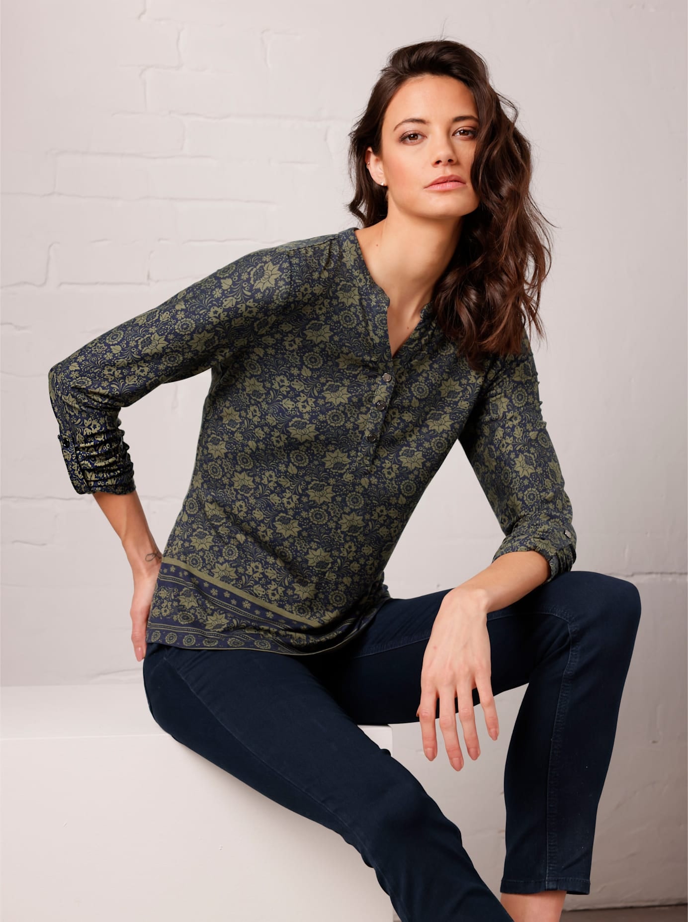 CREATION L PREMIUM Langarmshirt "Lyocell-Shirt", (1 tlg.) günstig online kaufen