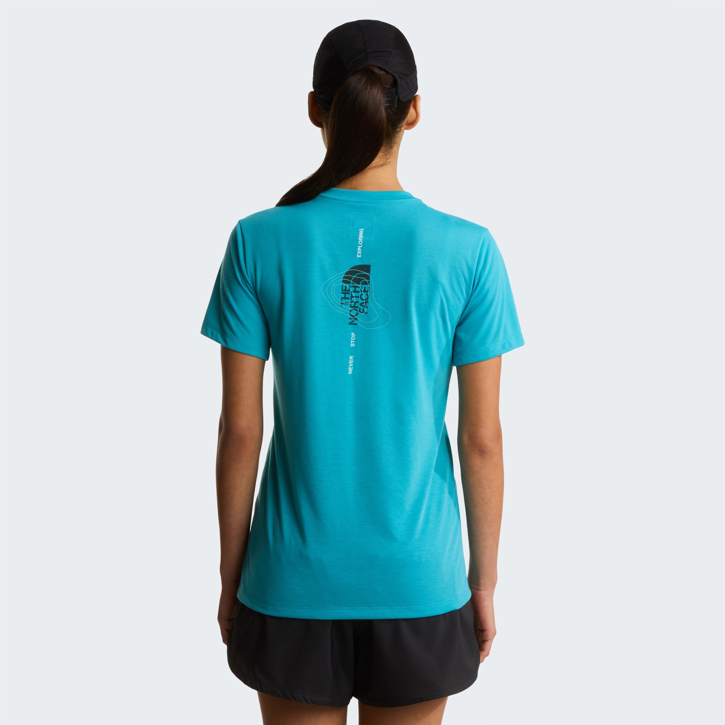 The North Face T-Shirt »W BITMAP LOGO SHORT SLEEVES TEE-GRAPHIC« sportlicher Stil, Kurzarm, für Sportmode und Outdoormode