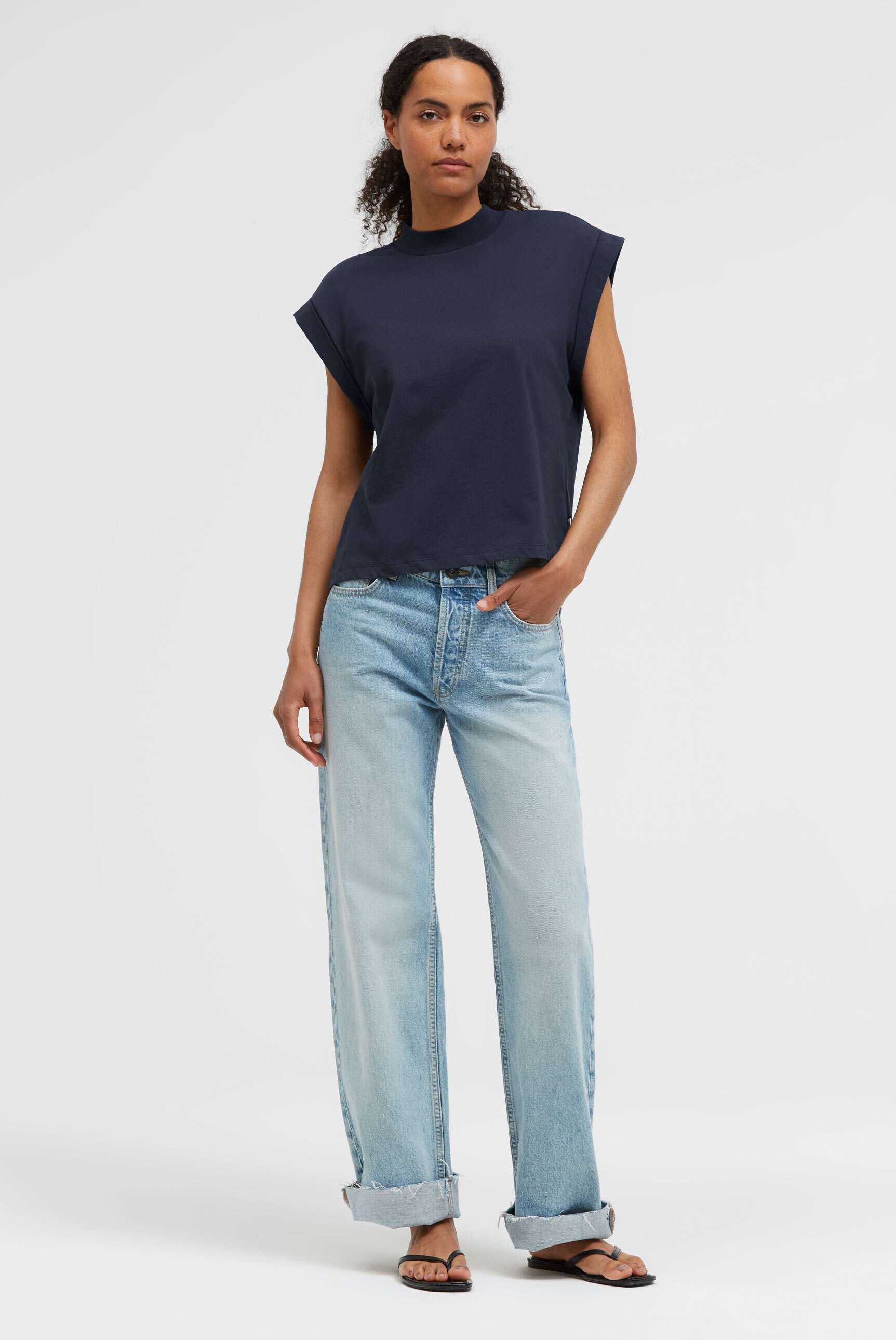 SENSES.THE LABEL Rundhalsshirt mit Turn-Up-Ärmel