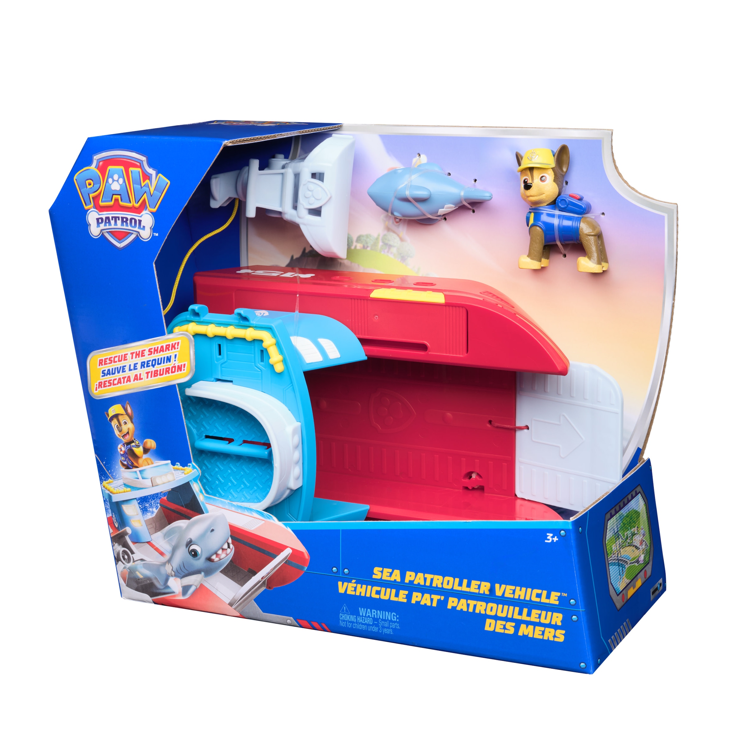 Spin Master Spielwelt »PAW Patrol - Sea Patroller Rettungsboot mit Chase Figur und Hai«