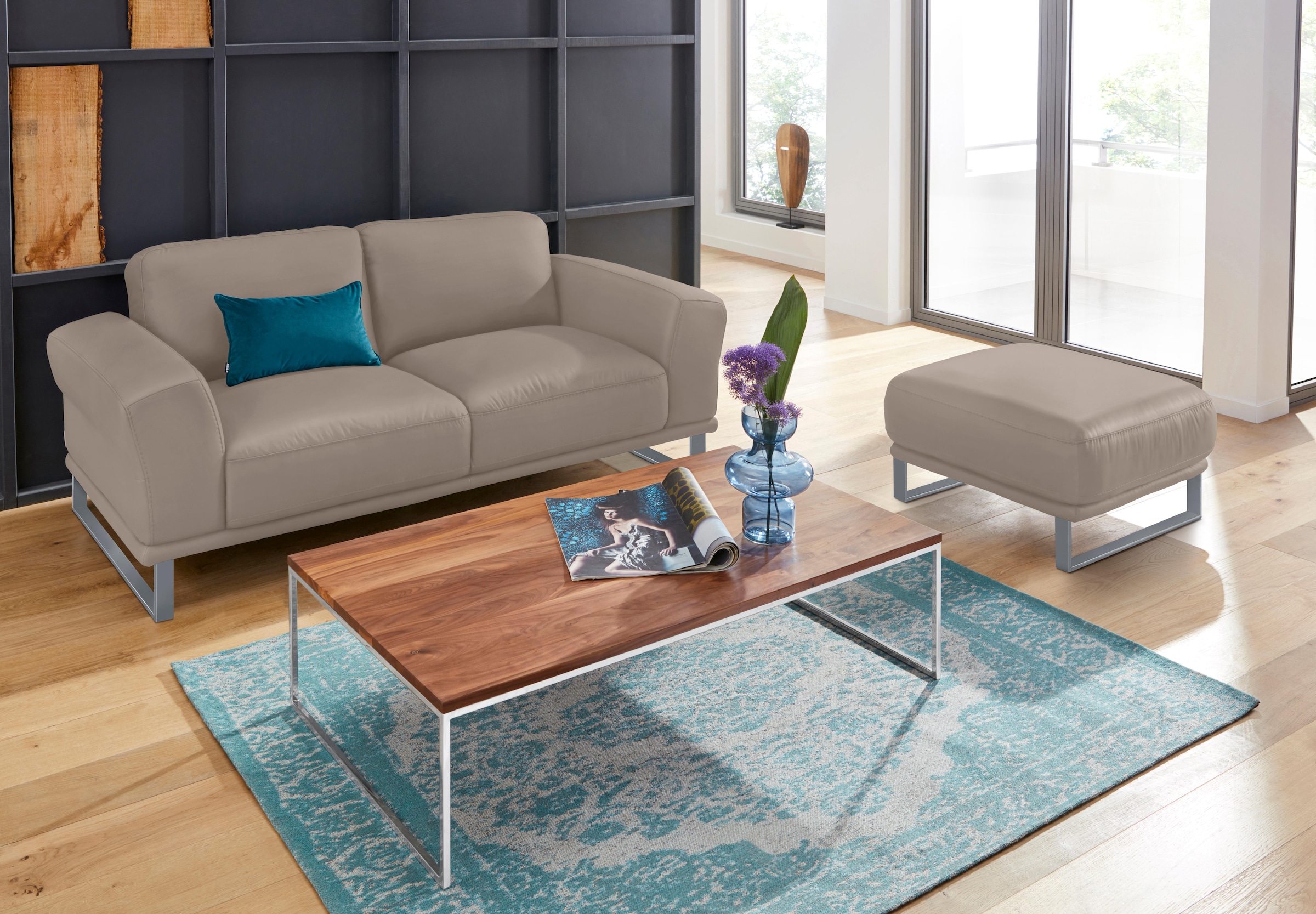 W.SCHILLIG 2-Sitzer »montanaa«, mit Metallkufen in Silber matt, Breite 192 cm