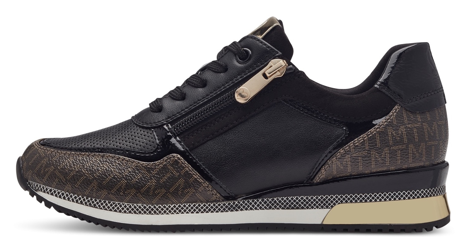 MARCO TOZZI Sneaker, mit seitlichem Reißverschluss, Freizeitschuh, Halbschuh, Schnürschuh