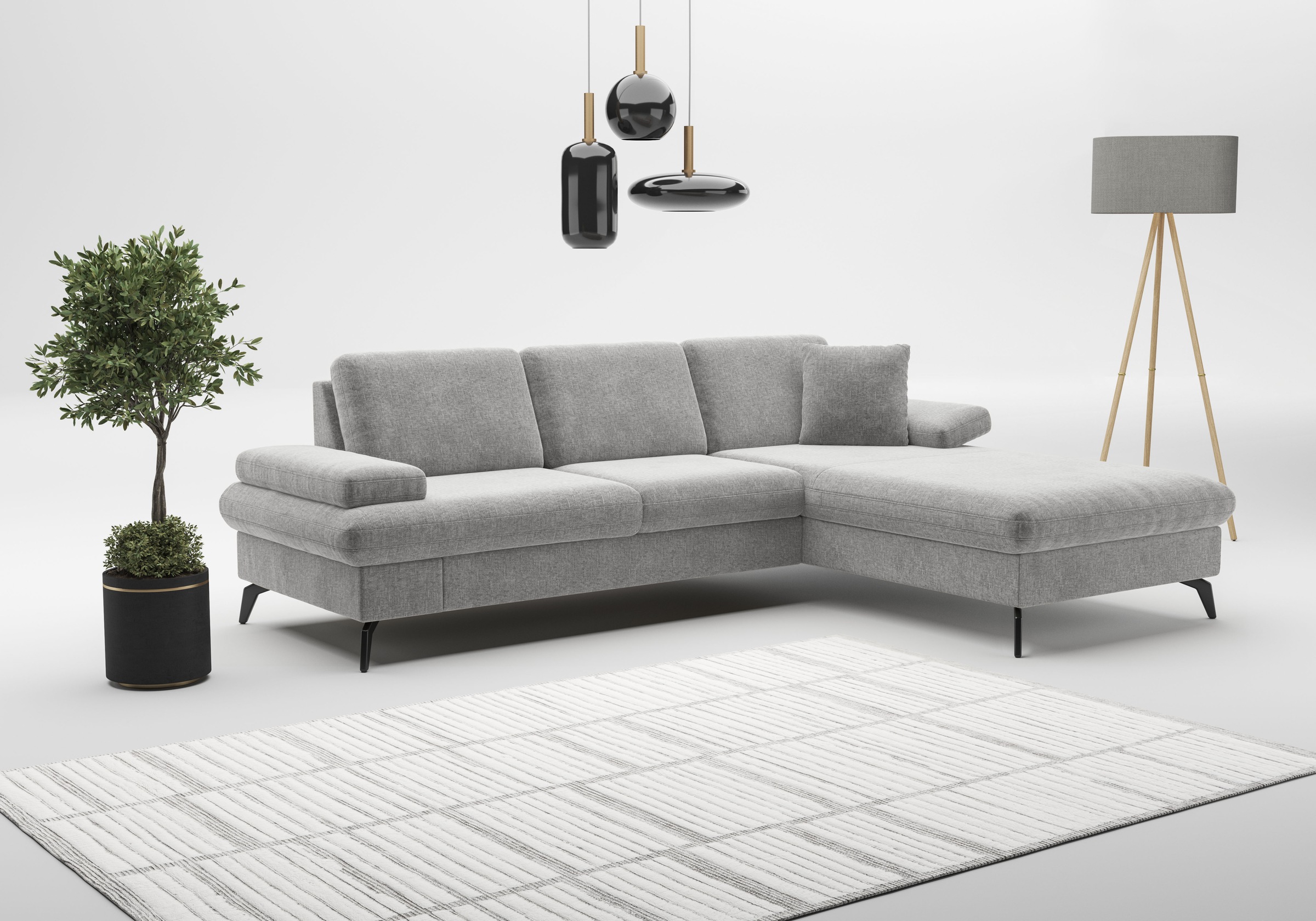 sit&more Ecksofa »Morris Jubi L-Form«, inkl. Armteilfunktion und 1 Zierkissen, wahlweise mit Bettfunktion