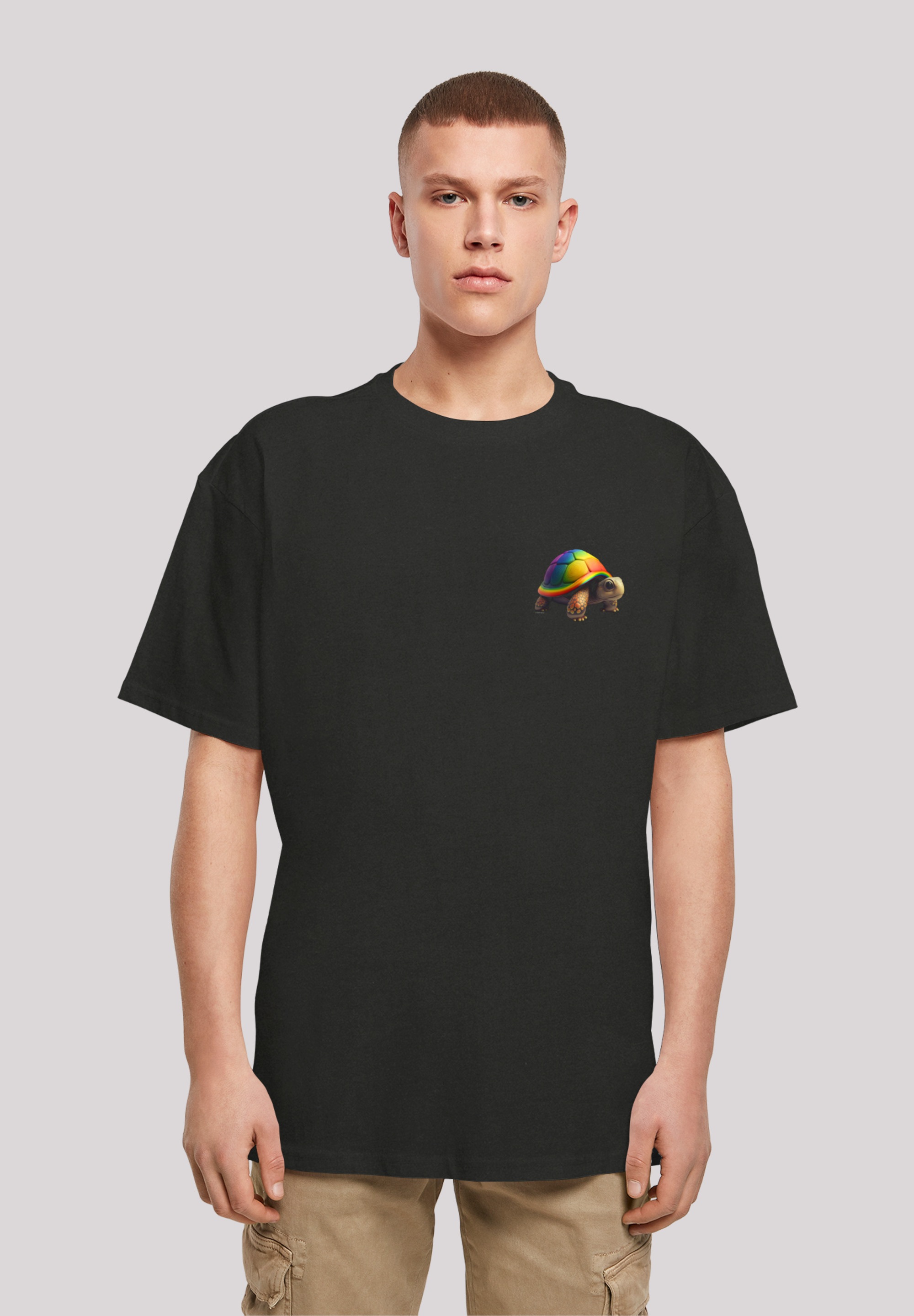 F4NT4STIC T-Shirt "Rainbow Turtle OVERSIZE TEE", Print