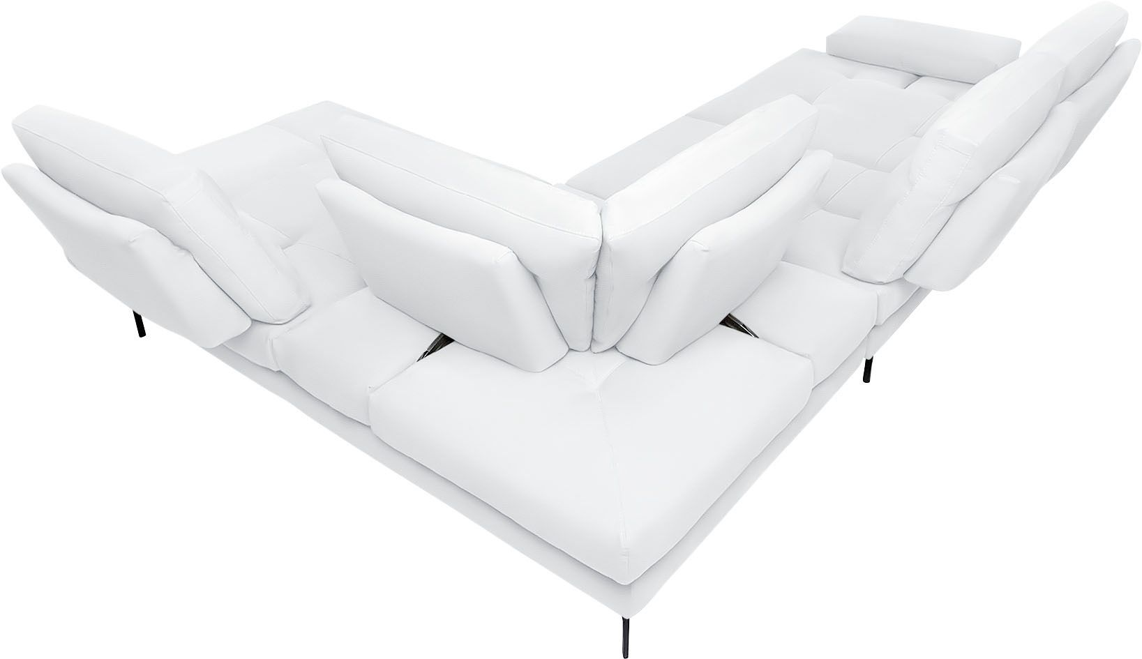 CALIA ITALIA Ecksofa »Toby Wing, L-Form, Designsofa mit sensationellem Sitzkomfort«, Sitztiefenverstellung, funktionale Ecke, Füße in schwarz matt