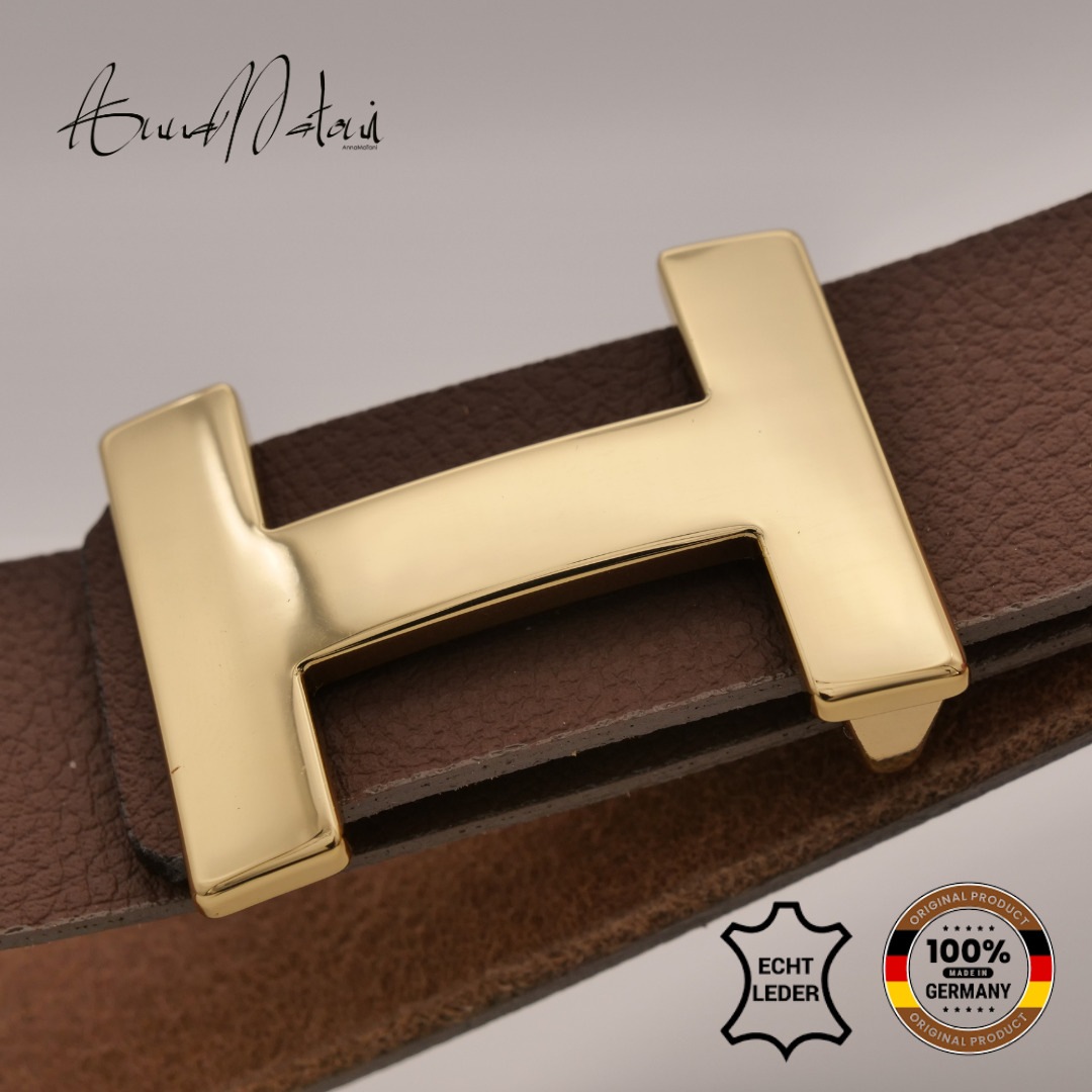 Ledergürtel ANNAMATONI "AnnaMatoni Ledergürtel Goldi Ledergürtel Goldi", Damen, Gr. TW80 - 95cm Gesamtlänge, braun (braun 690), 100% Leder, Gürtel Ledergürtel 2