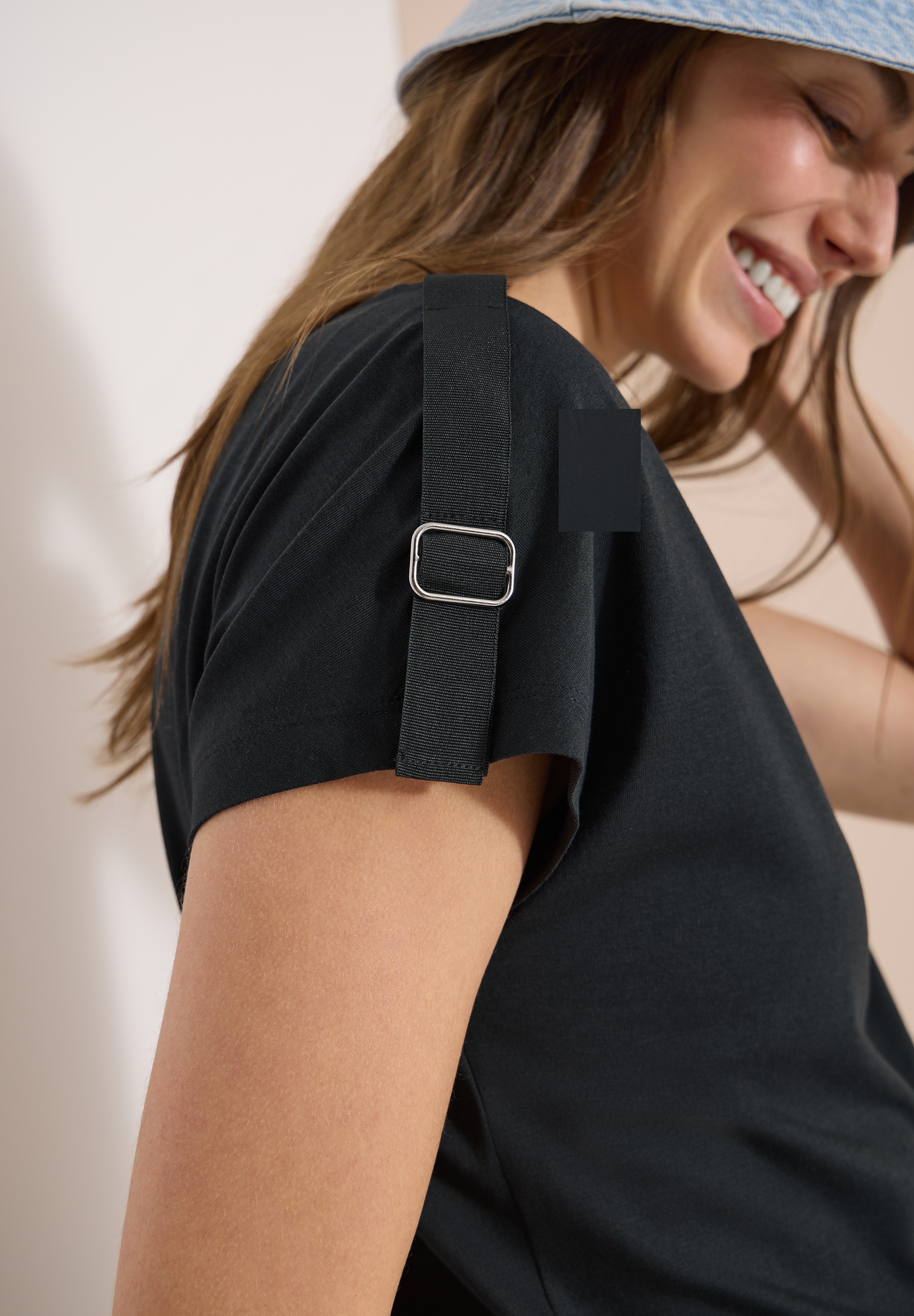 Cecil Kurzarmshirt Sommershirt mit Schnallendetail