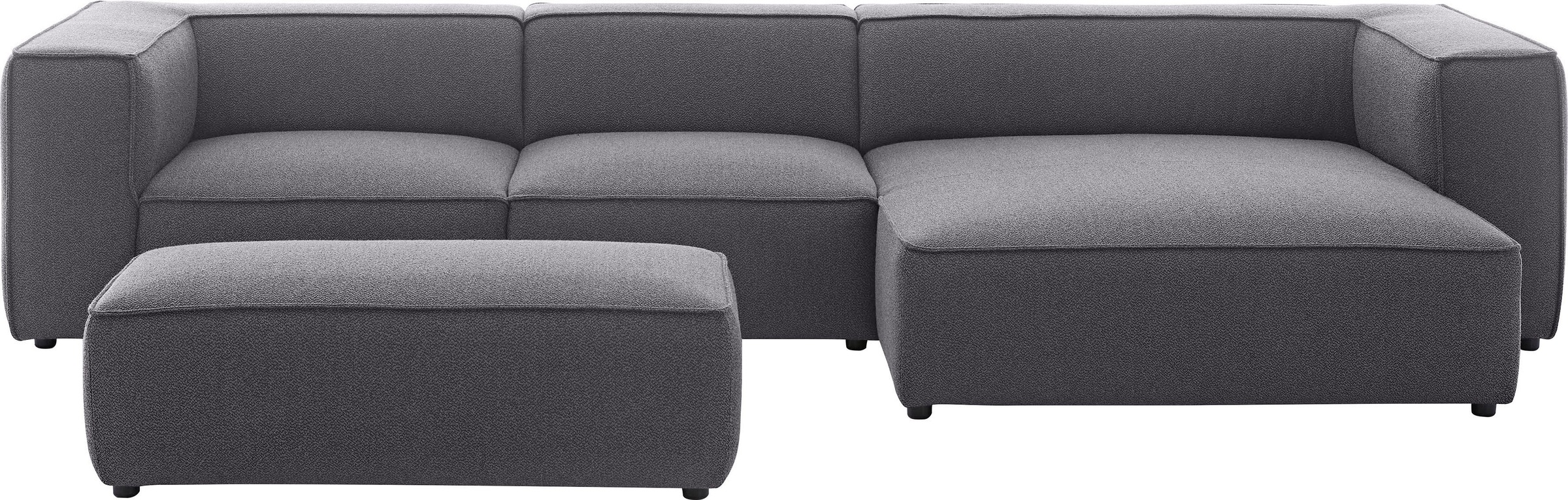 Hocker W.SCHILLIG "around-the-block", schwarz (anthrazit o10), B:120cm H:39cm T:60cm, ROHLEDER Jacquard-Flachgewebe Q2 O10 (60% Polyacryl, 40% Polyester), Hocker, Hocker, mit eleganter Biese 2