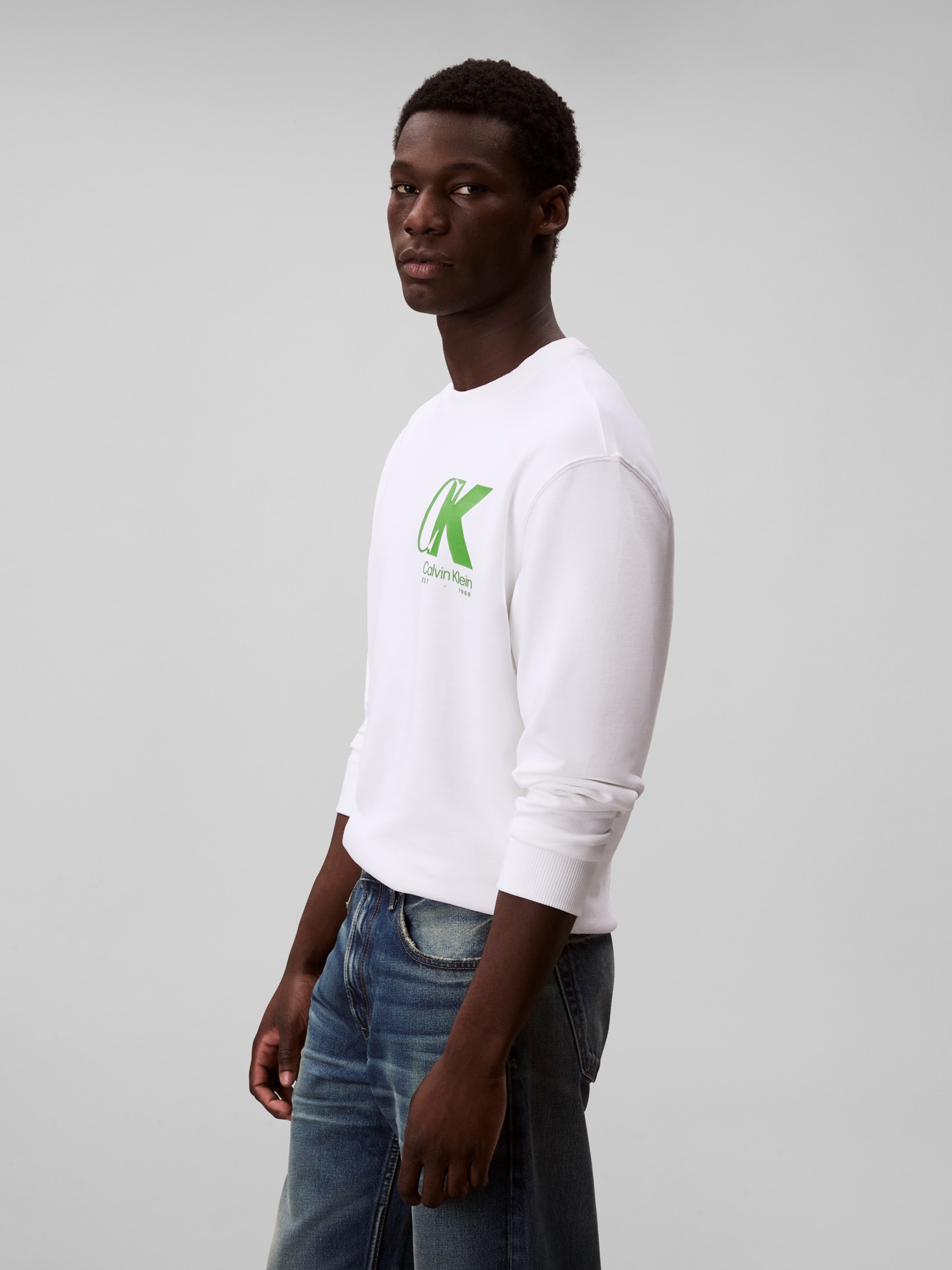 Calvin Klein Sweatshirt "LS EU 350TERRY CK OVERLAP GRAPHI", Rundhalsausschn günstig online kaufen