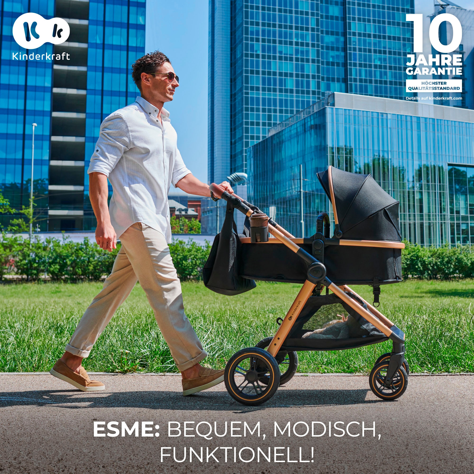 Kinderkraft Kombi-Kinderwagen »ESME 3IN1«, 22 kg, inkl. Babyschale