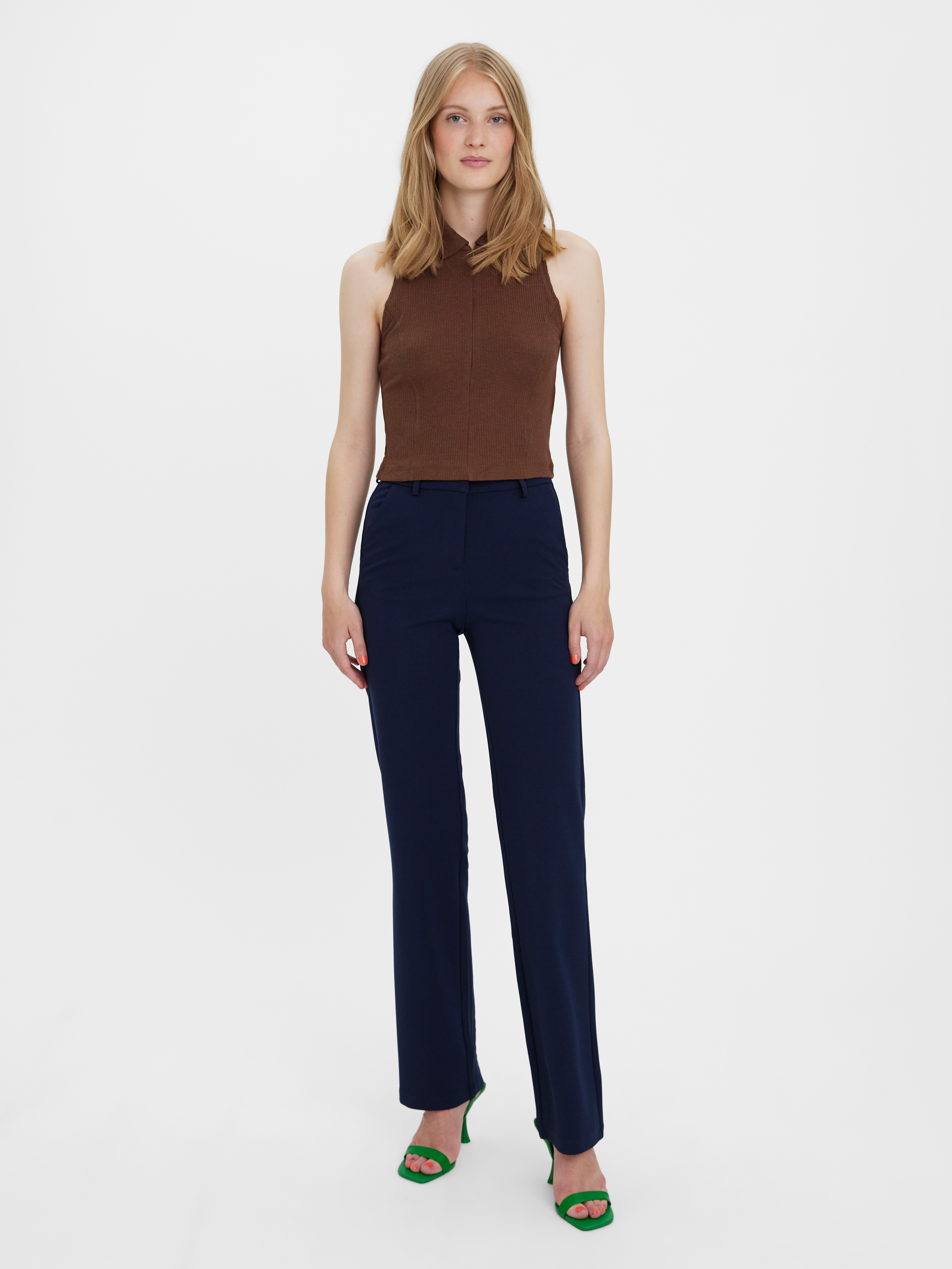 Thumbnail - Vero Moda Anzughose "VMZAMIRA MW SLIM STRAIGHT PANT NOOS" mit Gürtelschlaufen