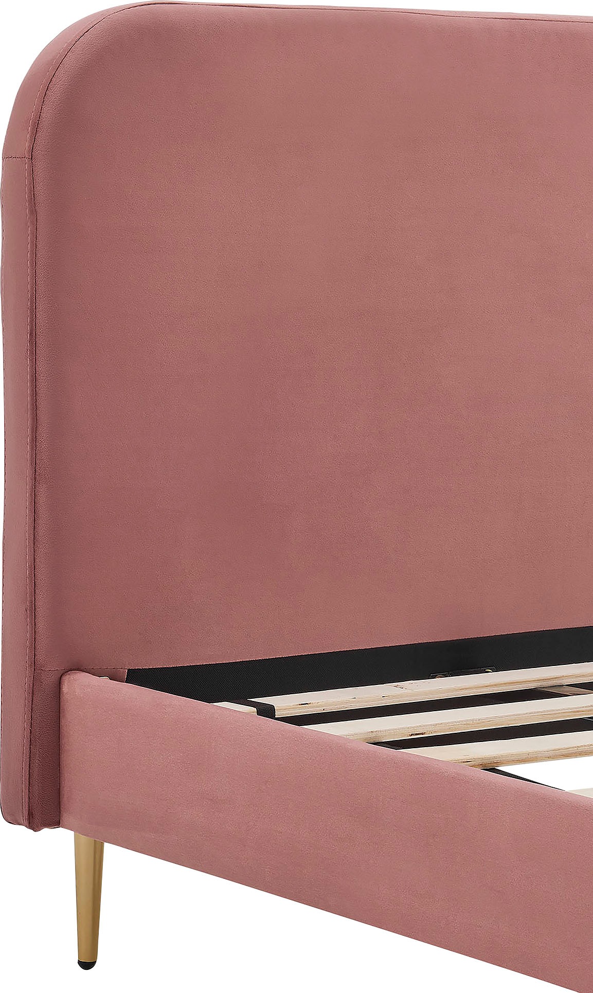 SalesFever Polsterbett »Komfortables Polsterbett für erholsamen Schlaf«, Chrombeine in elegantem Goldton