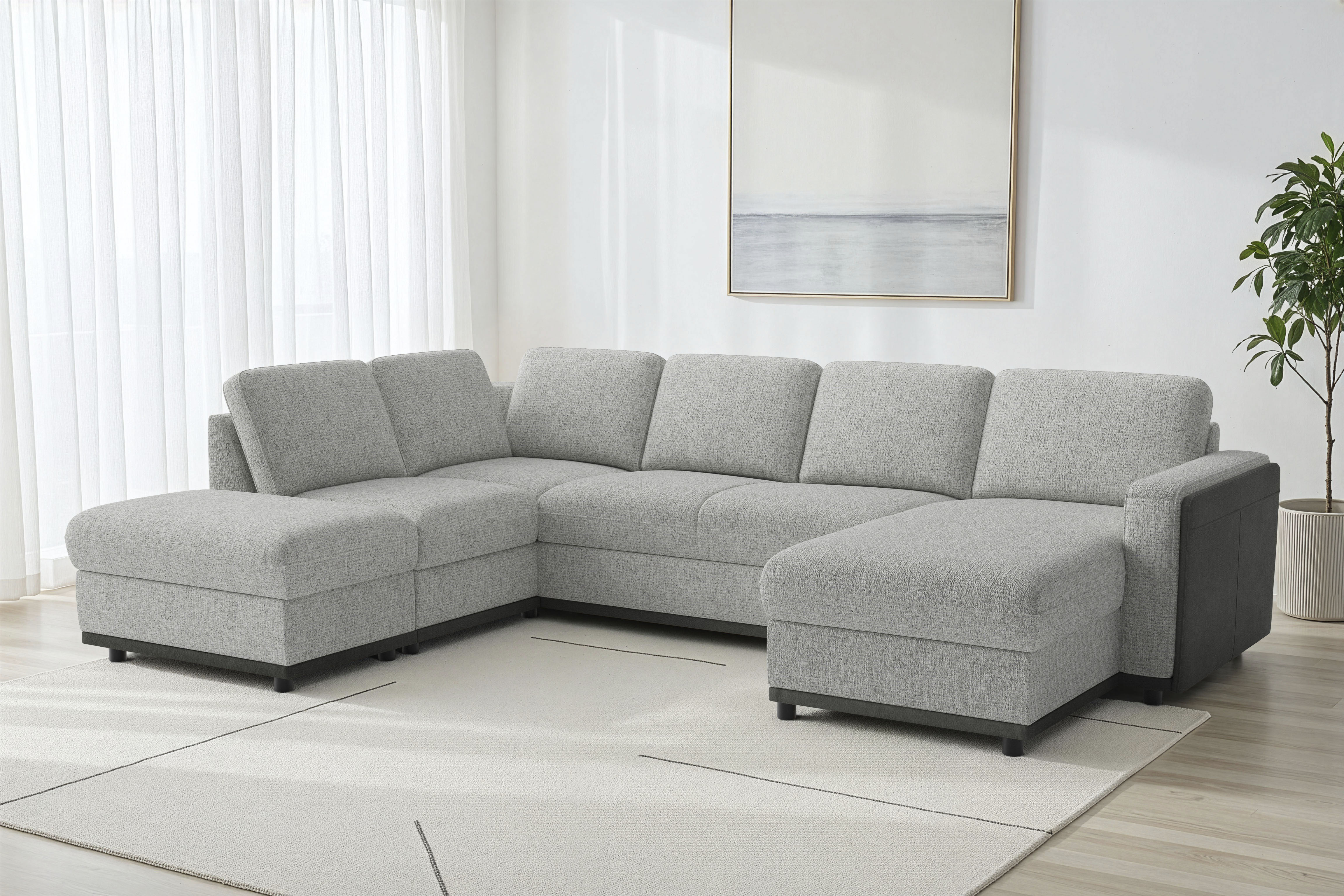 sit&more Wohnlandschaft "Cordoba" wahlweise mit Schlaffunktion und Bettkasten oder Stauraum