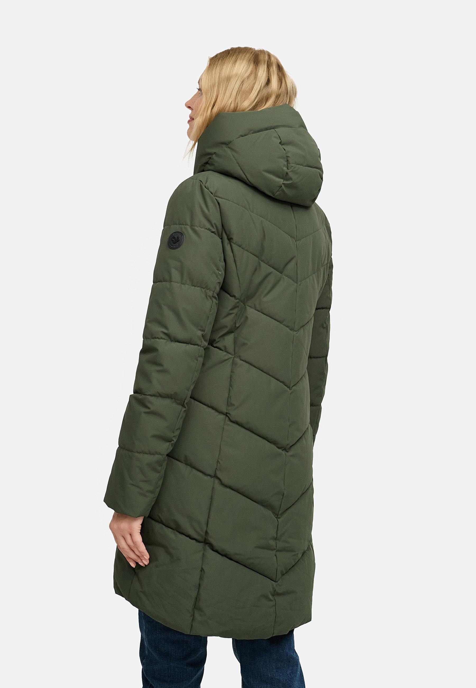 Ragwear Steppmantel »Natalin YOUMODO«, Warmer Damen Wintermantel mit V-Steppung und Kapuze