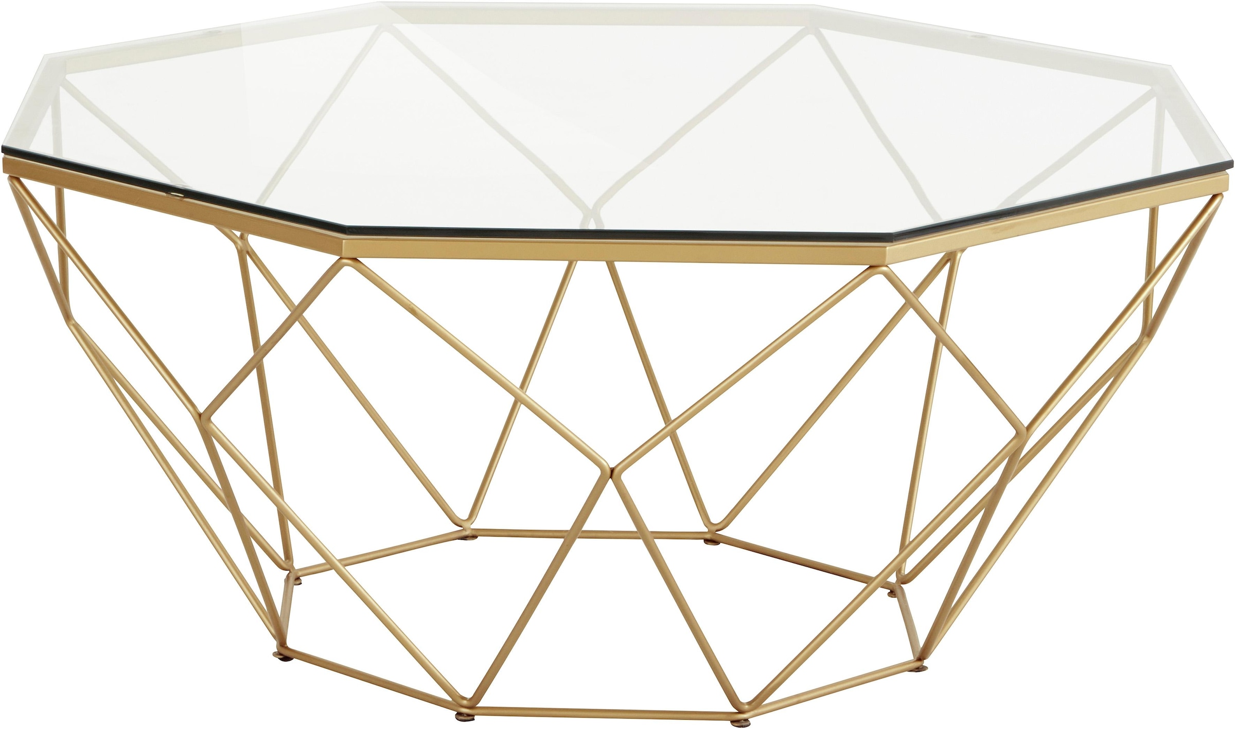 Guido Maria Kretschmer Home&Living Couchtisch »Caen«, aus Glas und Metall in geometrischen Formen, Breite 95 cm