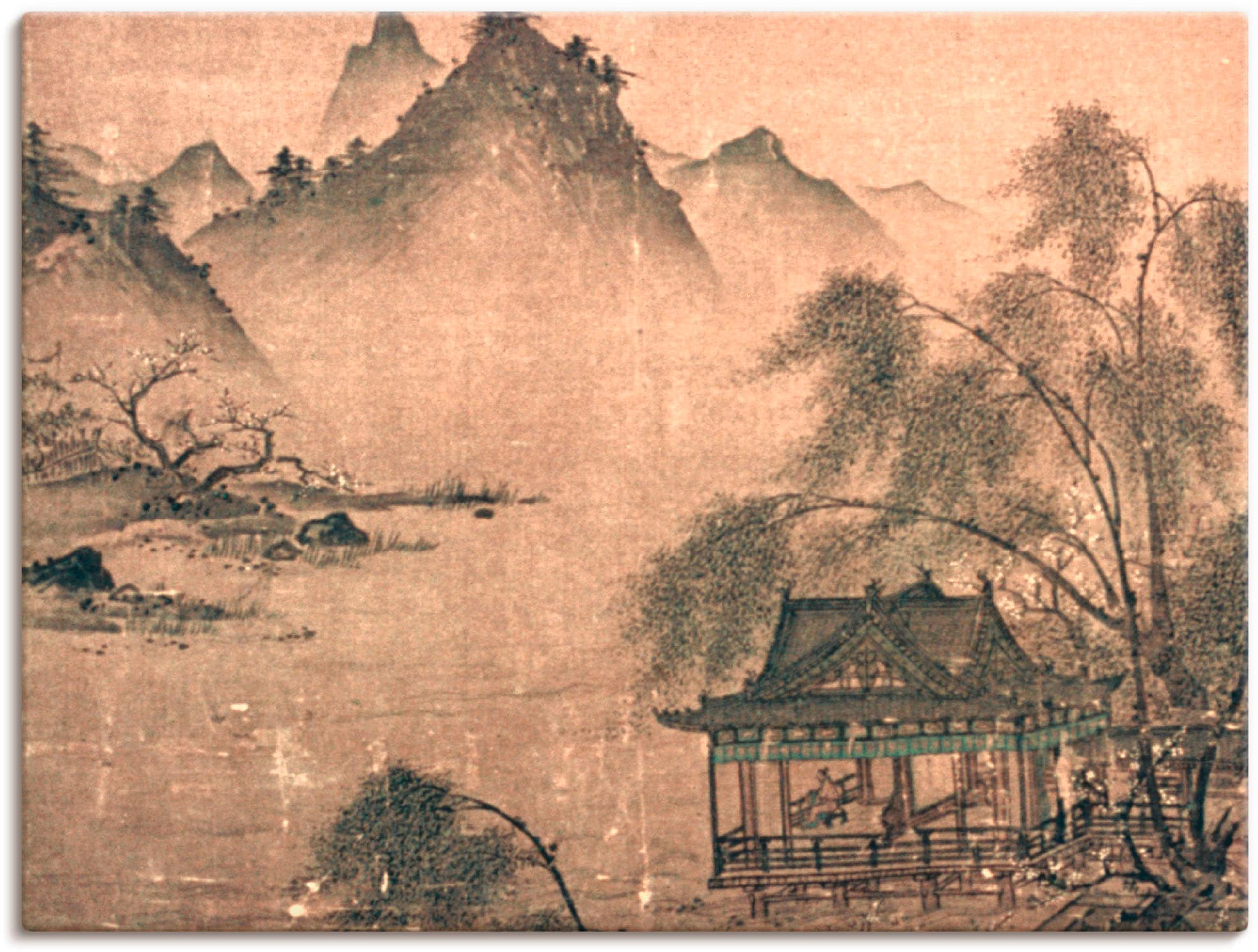 Artland Wandbild »Balustrade an der Wasserseite«, Asien, (1 St.), als Leinwandbild, Poster in verschied. Größen