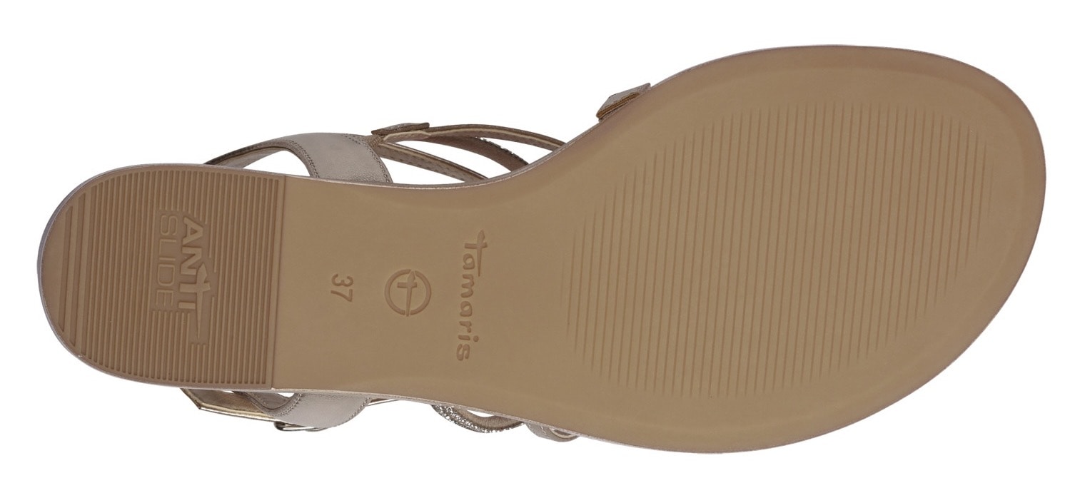 Tamaris Keilsandalette, Riemchensandale, Sommerschuh mit glizernden Strasssteinchen