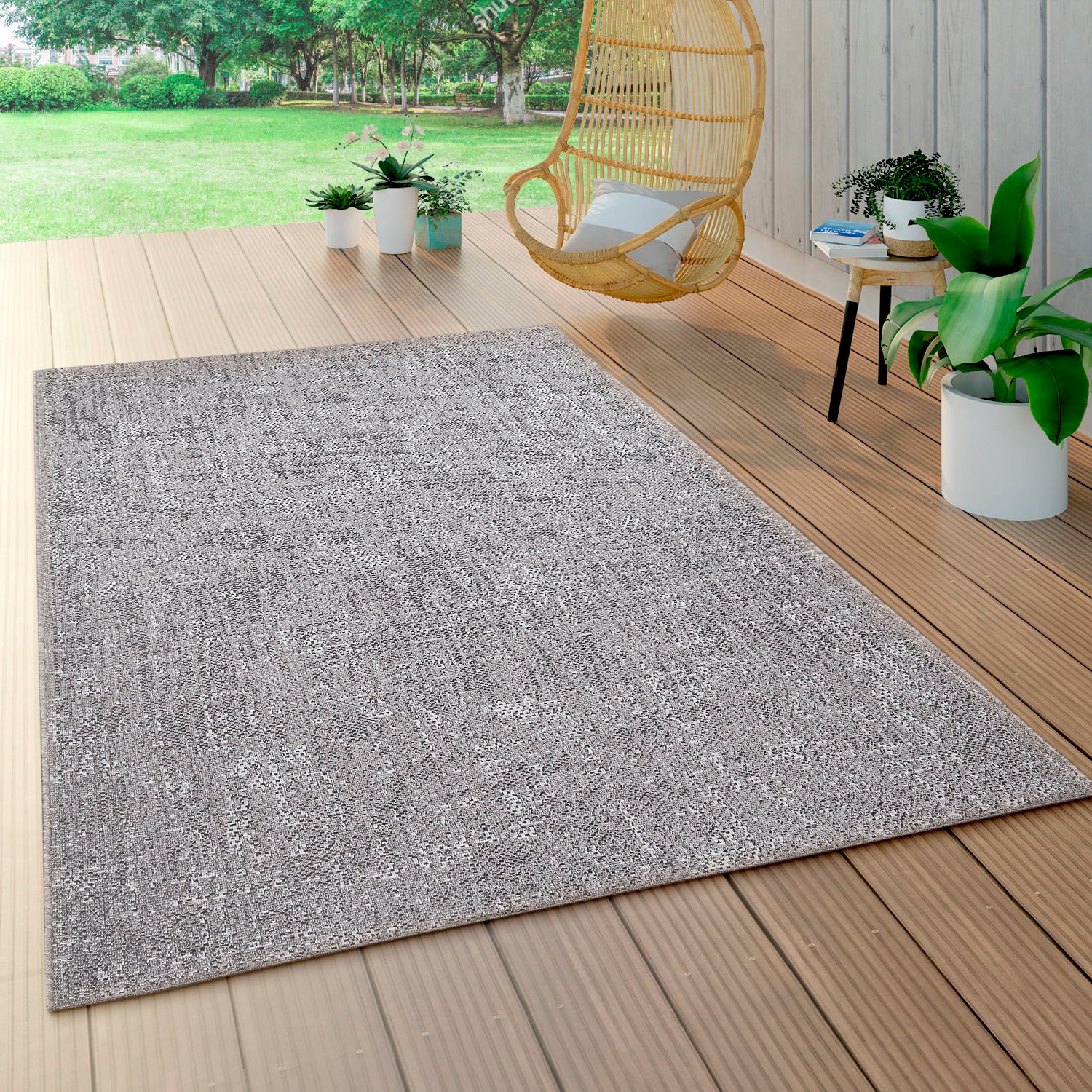 Paco Home Teppich »Waregem 626«, geeignet, Flachgewebe, meliert, auf In- und Rechnung Outdoor | Wohnzimmer rechteckig, BAUR